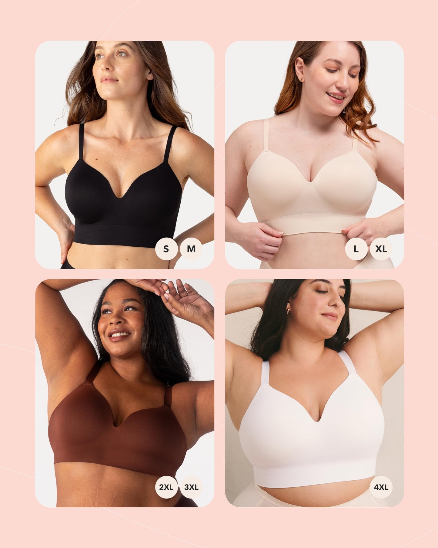 SHAPERMINT Supportive Comfort Wireless Bras for Women Full Support - Seamless Plus Size Bra, Bralette for Women Full Support