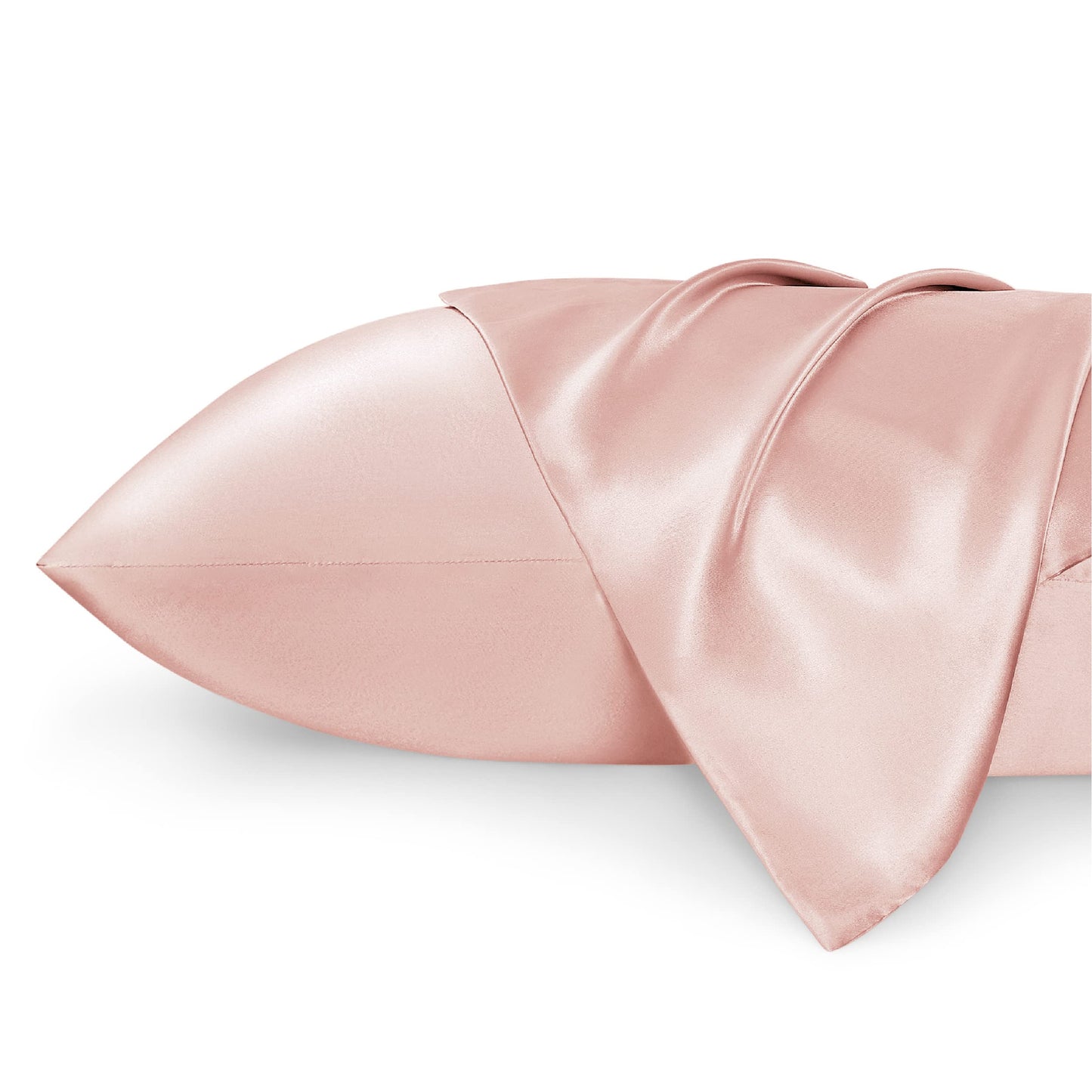 Bedsure Satin Pillow Case Queen Size 2 Pack - Similar to Silk Pillow Cases, Silky Pillowcase Covers for Hair and Skin with Envelope Closure, Gifts for Women Men, Grey, 20x30 Inches