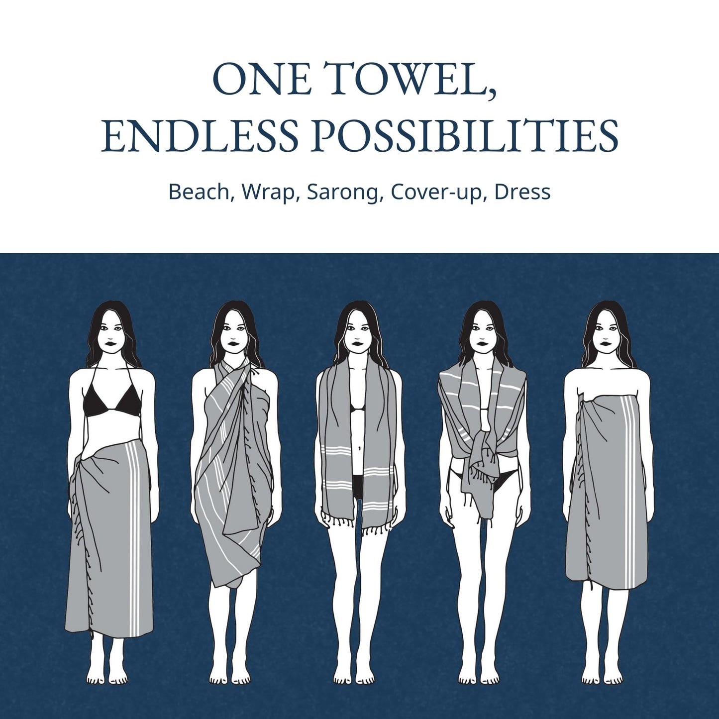 Lane Linen Beach Towels 6 Pack, Oversized Beach Towel, Pre-Washed Large Beach Towel, Stylish Pool Towels for Adults, Quick Dry Beach Towel, Lightweight Travel Towel, 39"x71" - Multi Colors