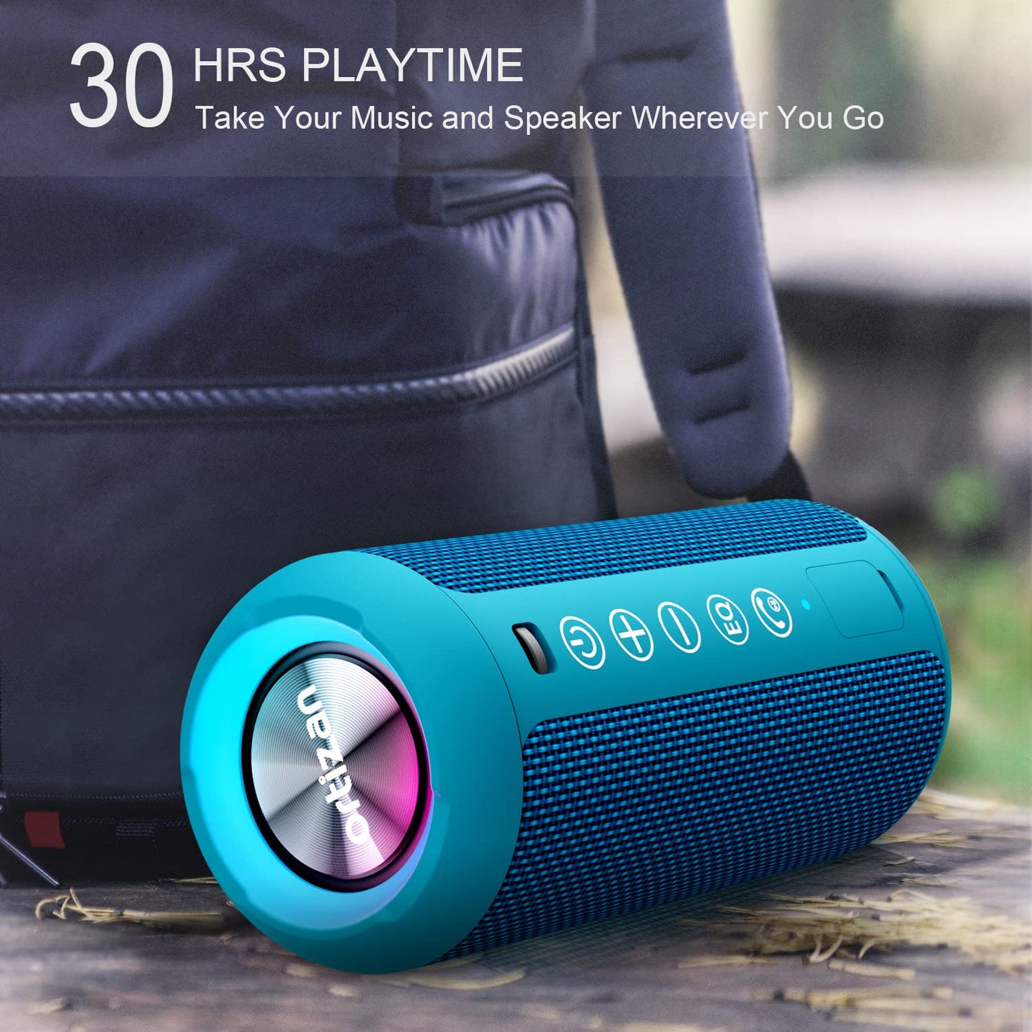 Ortizan Portable Bluetooth Speaker, IPX7 Waterproof Wireless Speaker with 24W Loud Stereo Sound, Outdoor Speakers with Bluetooth 5.0, 30H Playtime,66ft Bluetooth Range, Dual Pairing for Home