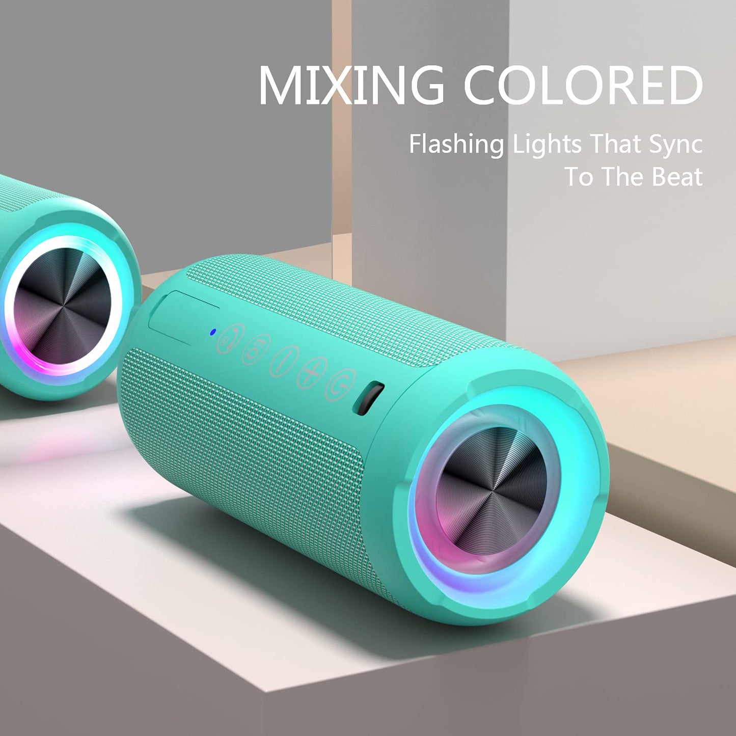 Ortizan Portable Bluetooth Speaker, IPX7 Waterproof Wireless Speaker with 24W Loud Stereo Sound, Outdoor Speakers with Bluetooth 5.0, 30H Playtime,66ft Bluetooth Range, Dual Pairing for Home