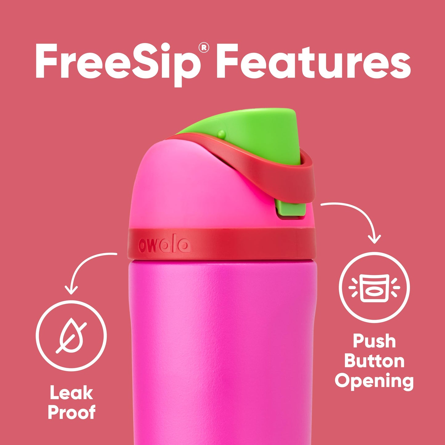 FreeSip Insulated Stainless Steel Water Bottle with Straw for Sports and Travel, BPA-Free, 24-oz, Shy Marshmallow