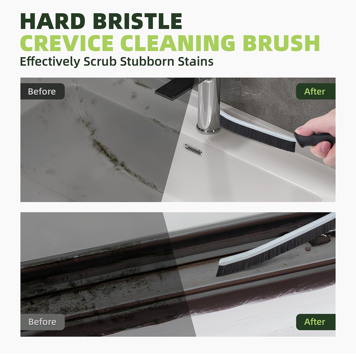 KMOSENIA Cleaning Brush - Hard Bristle Crevice Cleaning Brush for Tight Spaces, Gap Scrub Brush, Bathroom Grout Brush, Thin Cleaning Brushes for Household Use, Home Kitchen Toilet Cleaning Supplies