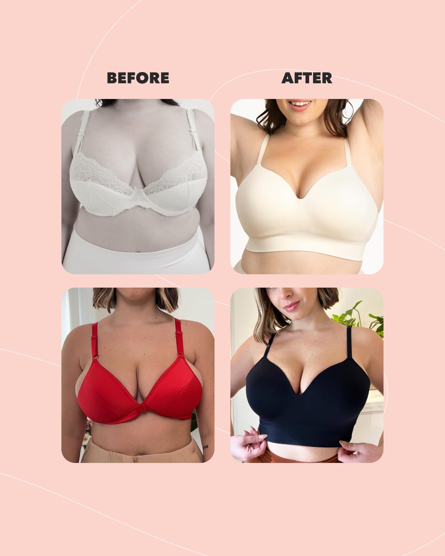 SHAPERMINT Supportive Comfort Wireless Bras for Women Full Support - Seamless Plus Size Bra, Bralette for Women Full Support