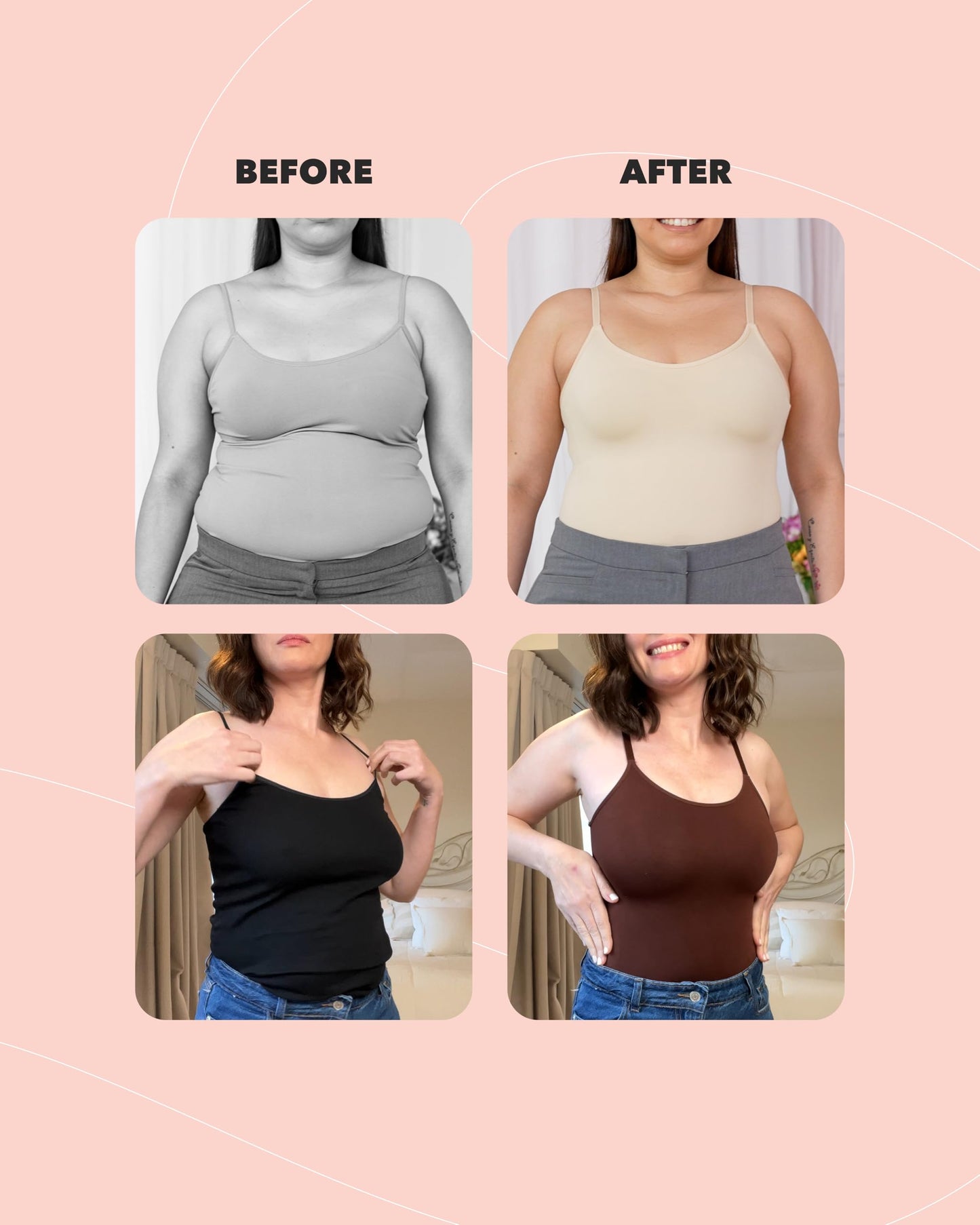 SHAPERMINT High Compression Womens Tops - Scoop Neck Cami - Tank Top for Women, Camisole for Women