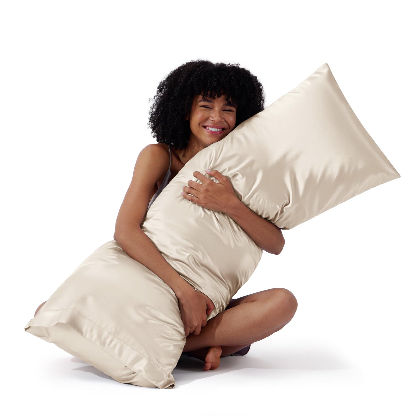 Bedsure Satin Pillow Case Queen Size 2 Pack - Similar to Silk Pillow Cases, Silky Pillowcase Covers for Hair and Skin with Envelope Closure, Gifts for Women Men, Grey, 20x30 Inches