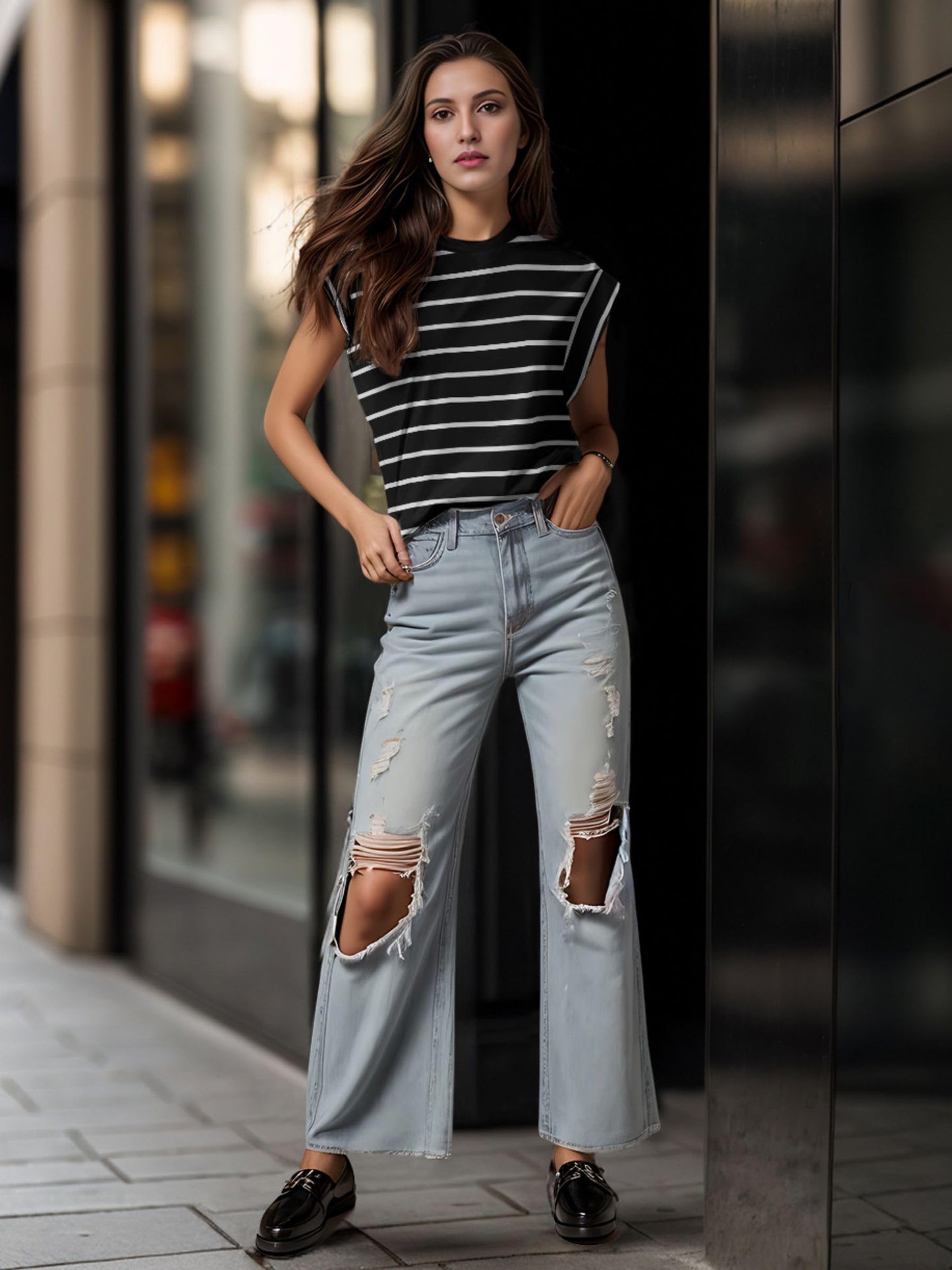 GRECERELLE Cap Sleeve Tops for Women Summer Tank Top Casual Loose Crew Neck Basic Tee Shirts