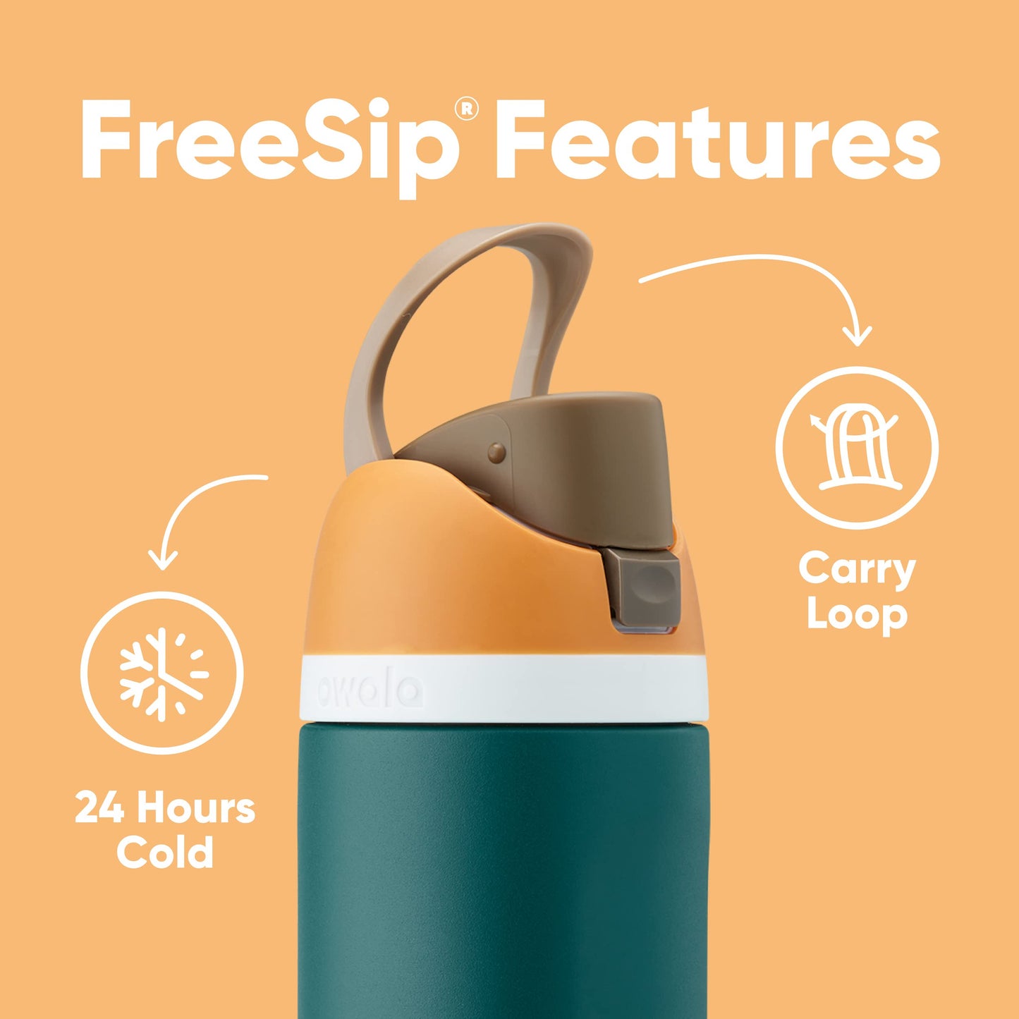 FreeSip Insulated Stainless Steel Water Bottle with Straw for Sports and Travel, BPA-Free, 24-oz, Shy Marshmallow