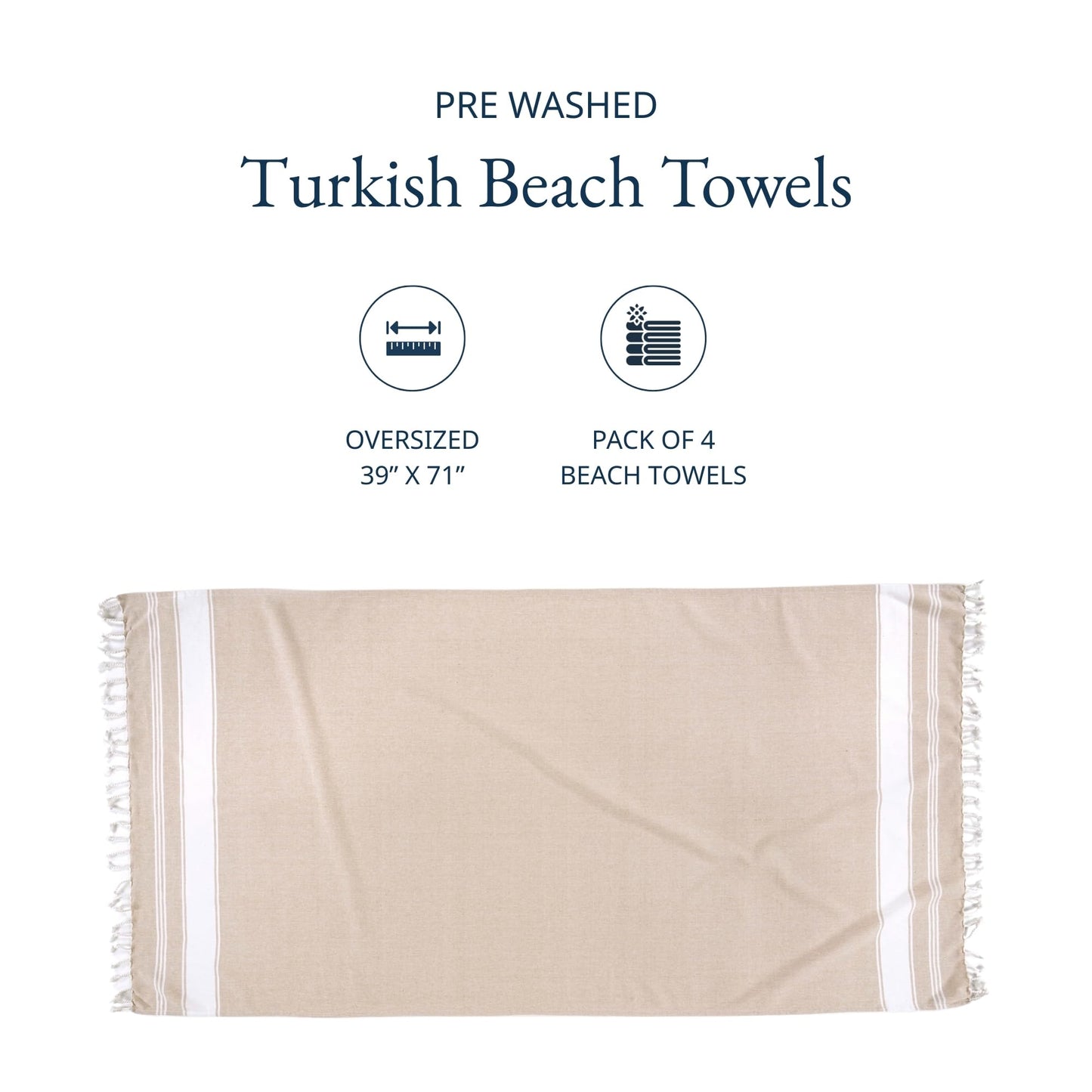 Lane Linen Beach Towels 6 Pack, Oversized Beach Towel, Pre-Washed Large Beach Towel, Stylish Pool Towels for Adults, Quick Dry Beach Towel, Lightweight Travel Towel, 39"x71" - Multi Colors
