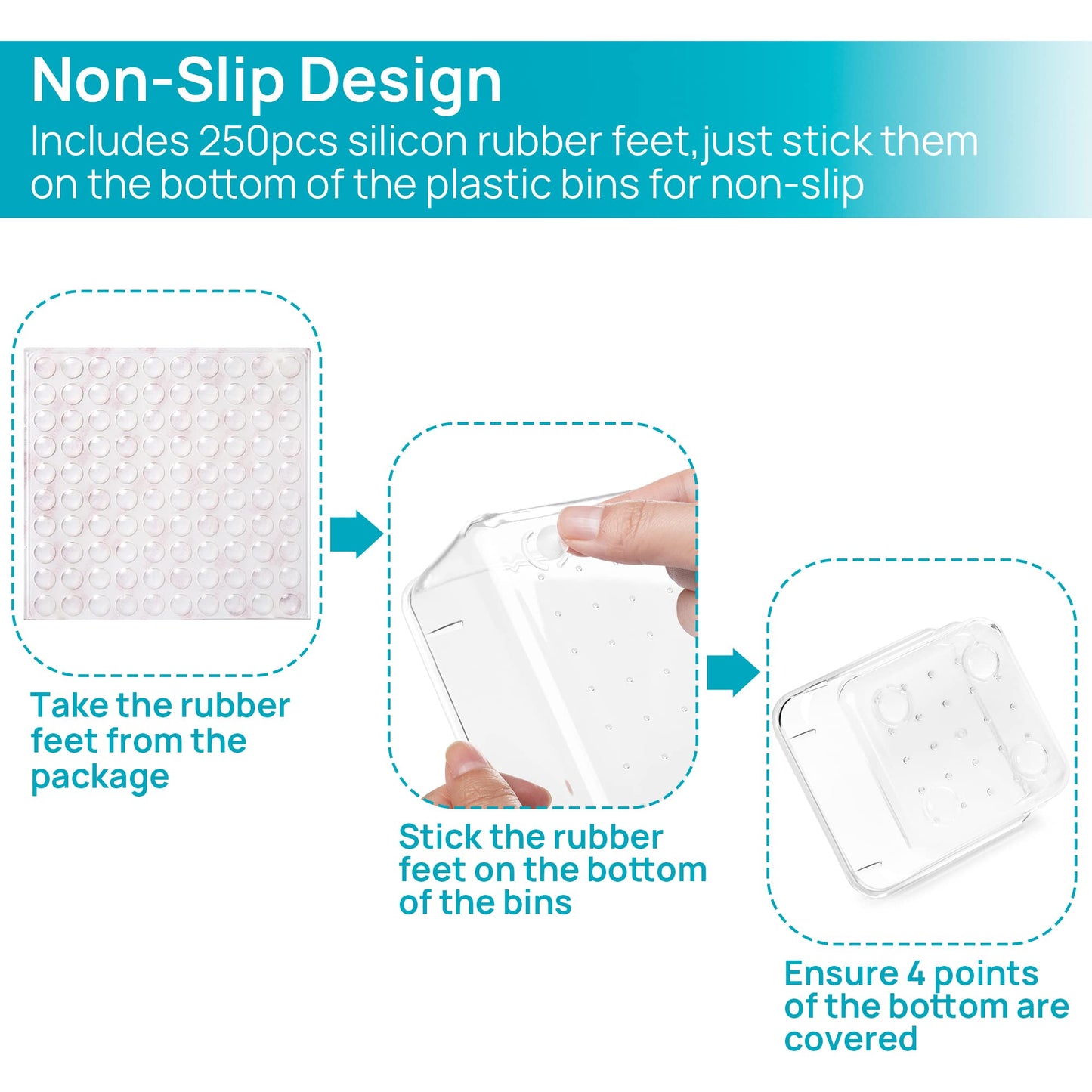Vtopmart 25 PCS Plastic Clear Drawer Organizer, Acrylic Desk Drawer organizers, Organization and Storage for Makeup, Bathroom, Office, kitchen, Bedroom