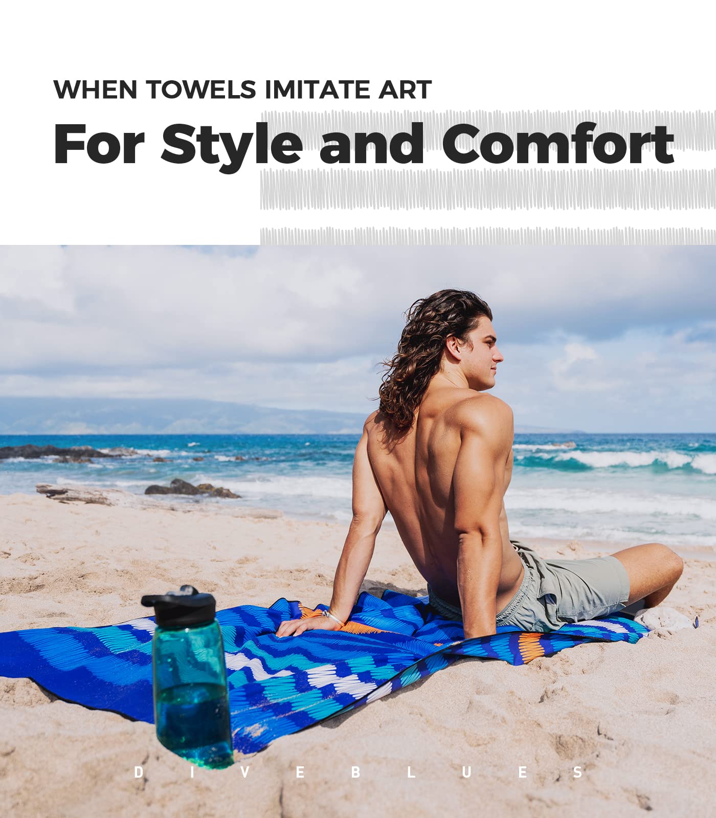 OCOOPA Microfiber Beach Towel Sand Free, Extra Large 71''X32'' Oversized Towels, Lightweight Compact Quick Dry Absorbent Pool Towel for Bath,Camping,Swimming,Travel Accessories