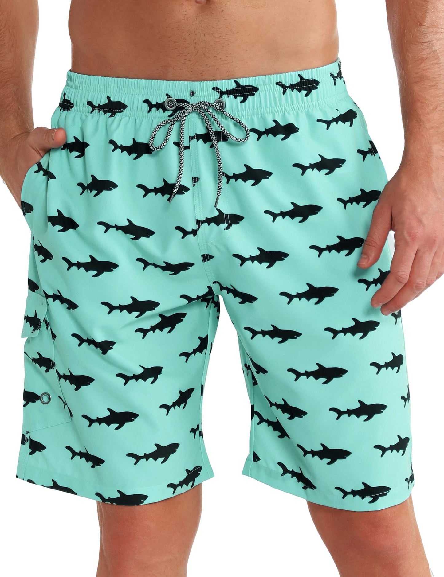 Men's Swim Trunks Quick Dry Swim Shorts 9" Inseam Bathing Suit with Mesh Lining