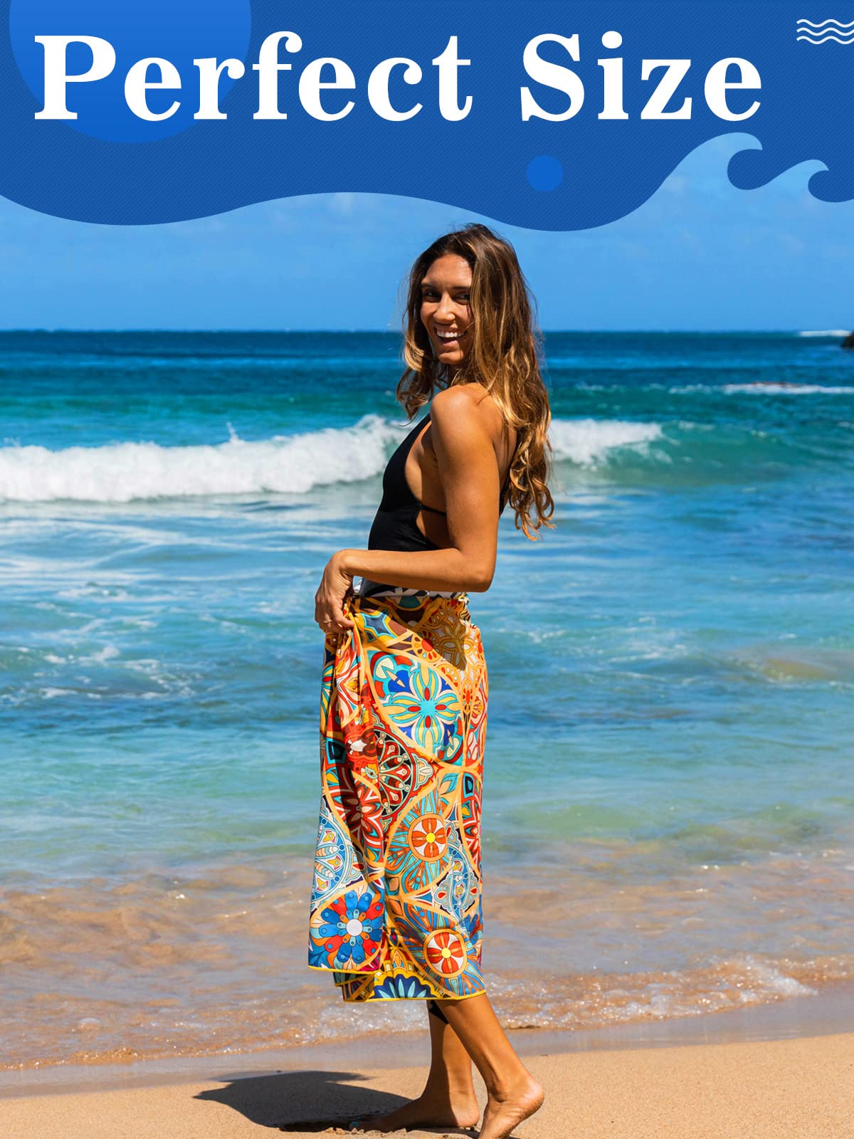 OCOOPA Microfiber Beach Towel Sand Free, Extra Large 71''X32'' Oversized Towels, Lightweight Compact Quick Dry Absorbent Pool Towel for Bath,Camping,Swimming,Travel Accessories
