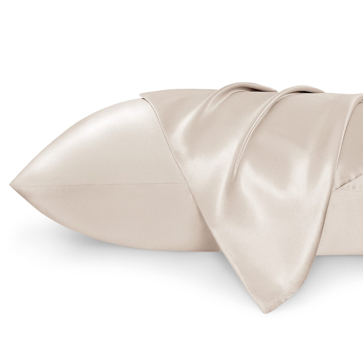 Bedsure Satin Pillow Case Queen Size 2 Pack - Similar to Silk Pillow Cases, Silky Pillowcase Covers for Hair and Skin with Envelope Closure, Gifts for Women Men, Grey, 20x30 Inches