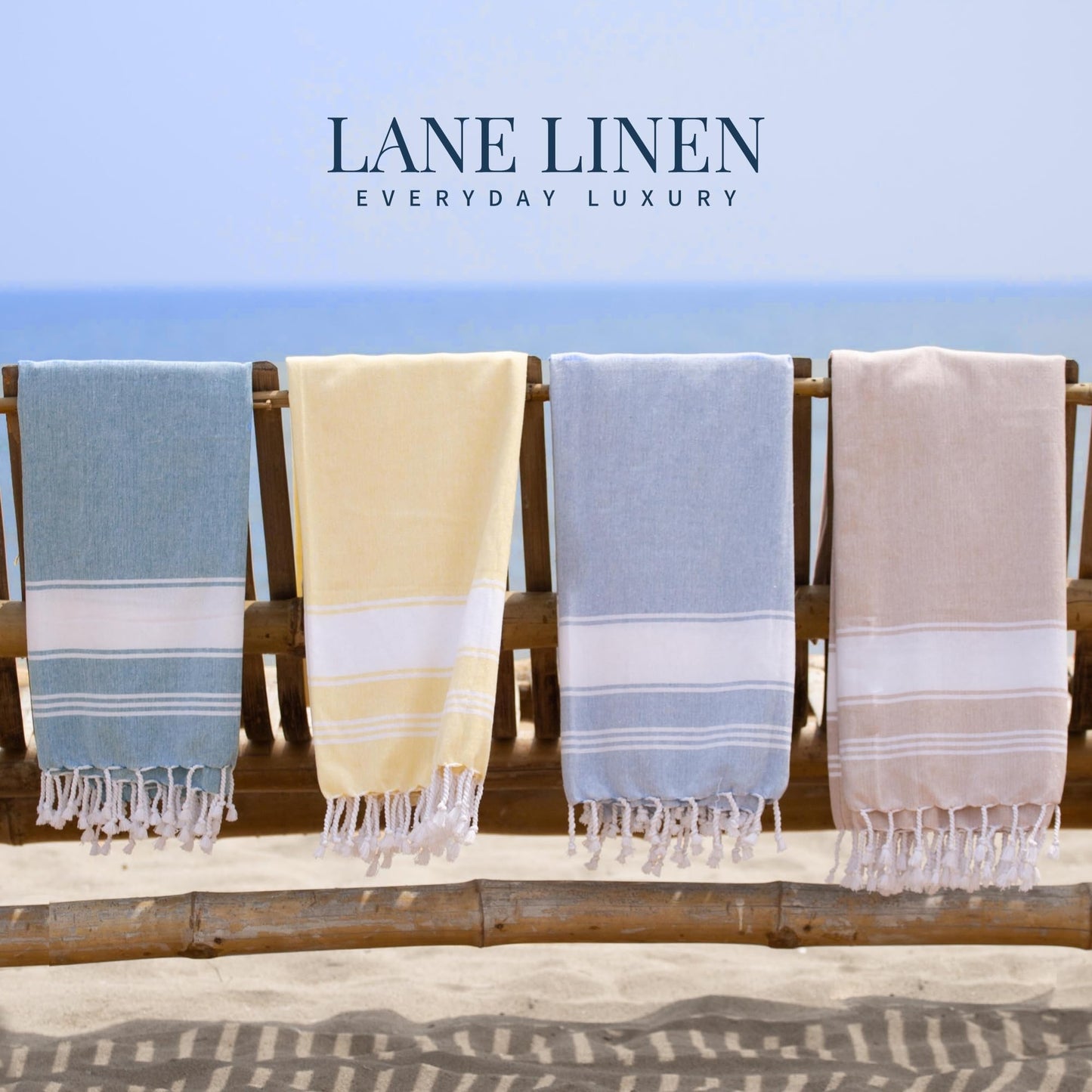 Lane Linen Beach Towels 6 Pack, Oversized Beach Towel, Pre-Washed Large Beach Towel, Stylish Pool Towels for Adults, Quick Dry Beach Towel, Lightweight Travel Towel, 39"x71" - Multi Colors