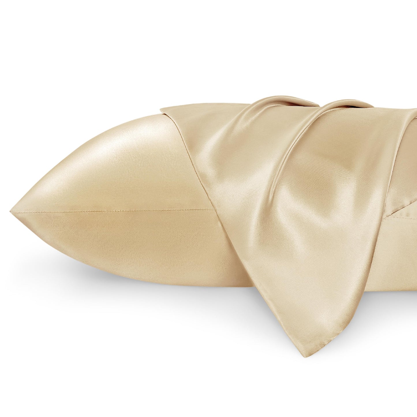 Bedsure Satin Pillow Case Queen Size 2 Pack - Similar to Silk Pillow Cases, Silky Pillowcase Covers for Hair and Skin with Envelope Closure, Gifts for Women Men, Grey, 20x30 Inches