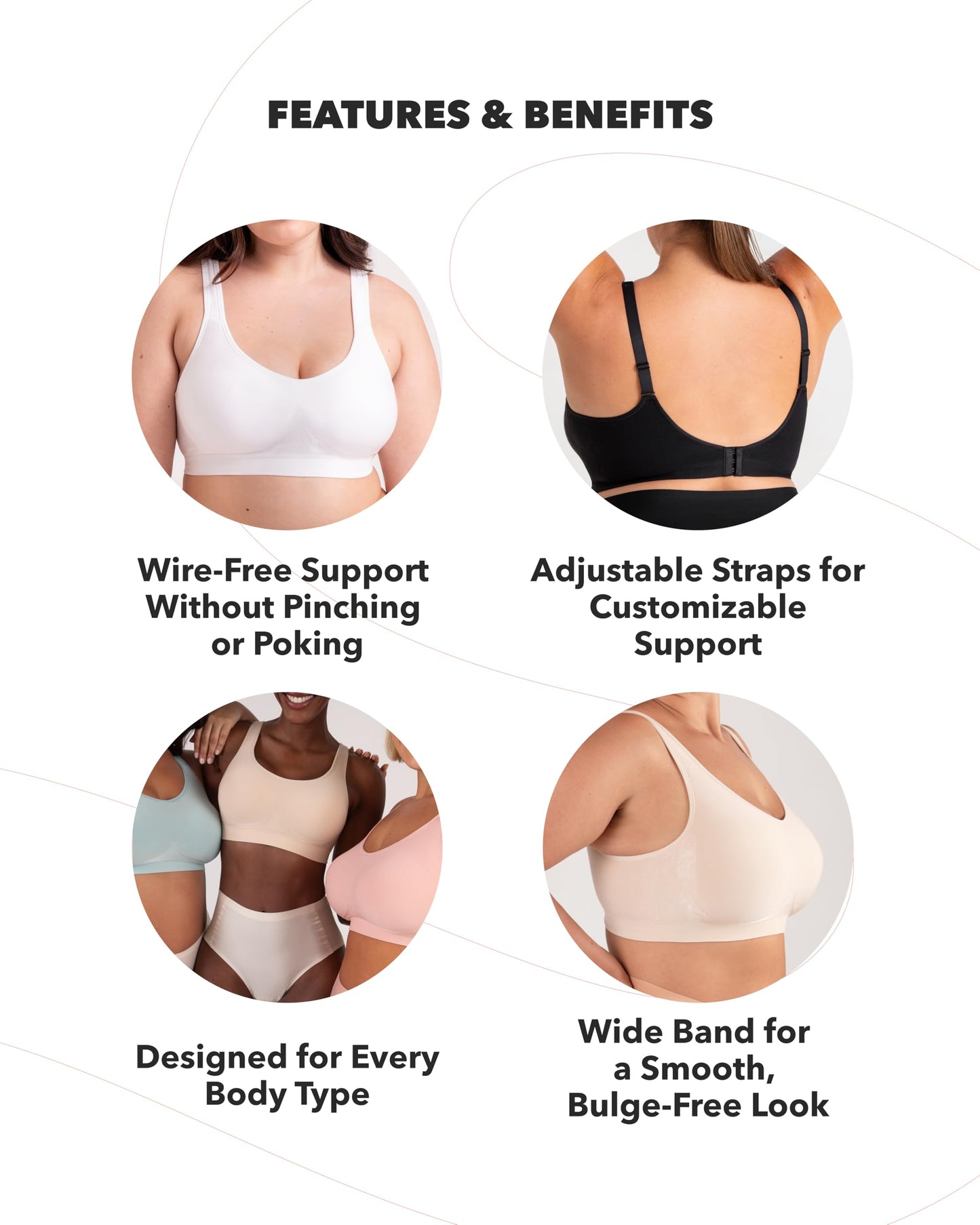 SHAPERMINT Wireless Seamless Bras for Women Full Support - Bralette for Women, Soutien Gorge Femme Sans Armature