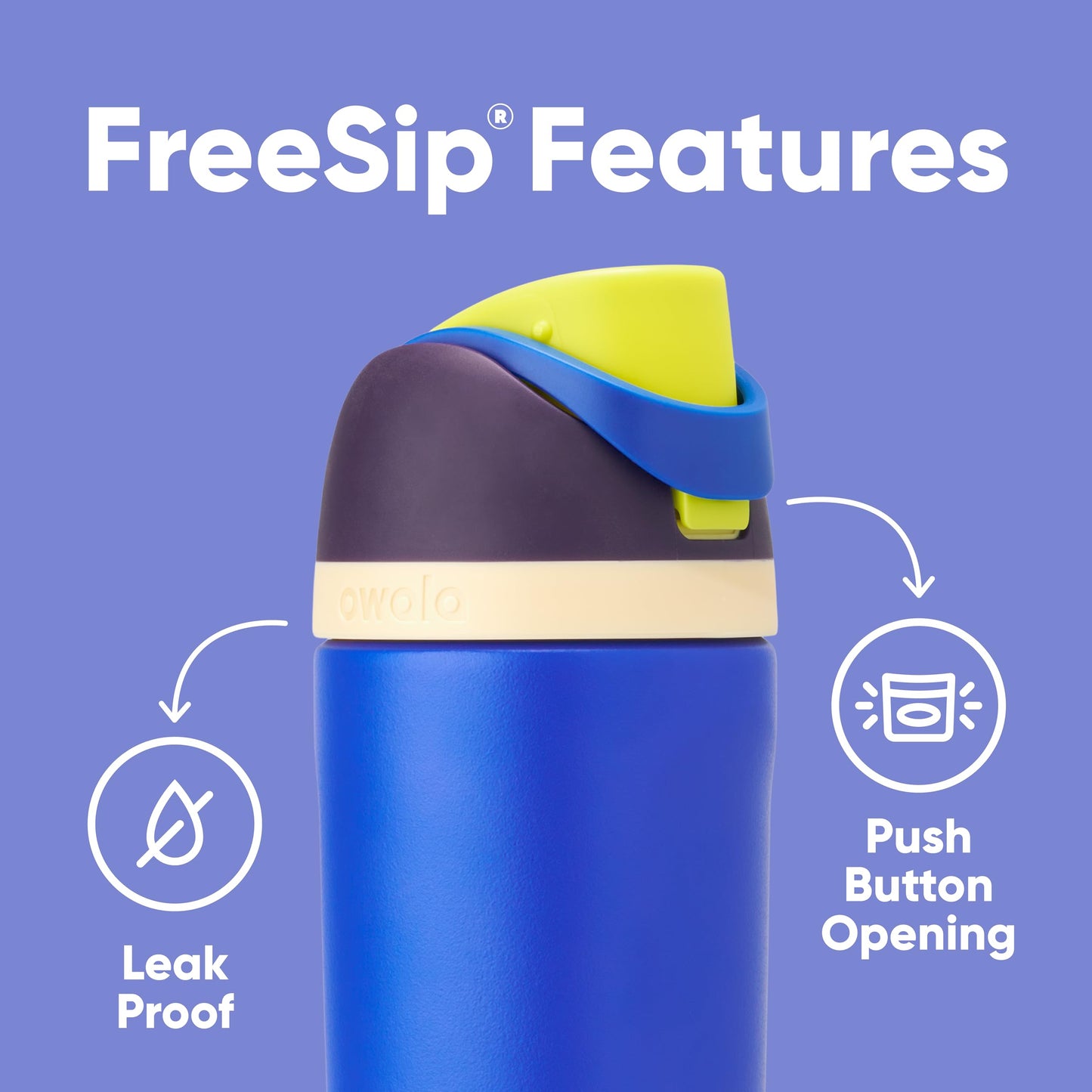 FreeSip Insulated Stainless Steel Water Bottle with Straw for Sports and Travel, BPA-Free, 24-oz, Shy Marshmallow