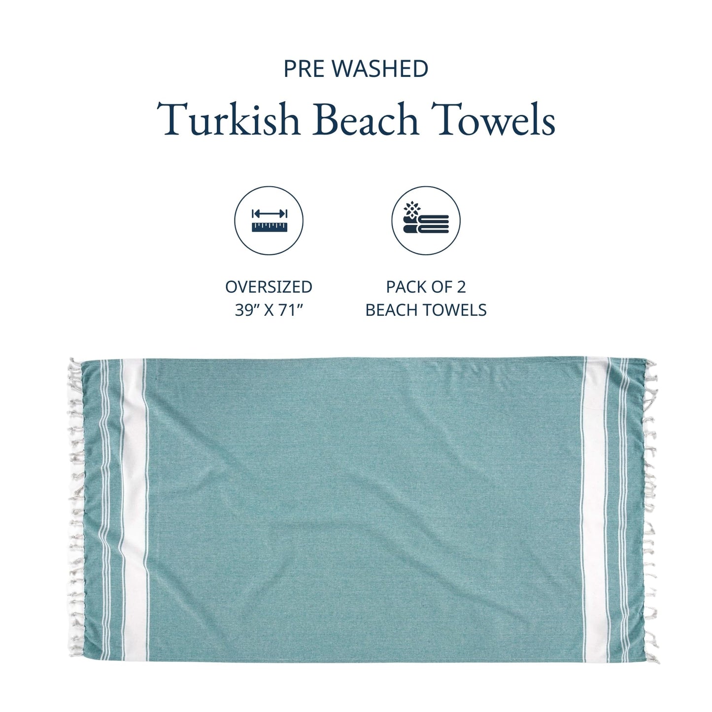 Lane Linen Beach Towels 6 Pack, Oversized Beach Towel, Pre-Washed Large Beach Towel, Stylish Pool Towels for Adults, Quick Dry Beach Towel, Lightweight Travel Towel, 39"x71" - Multi Colors