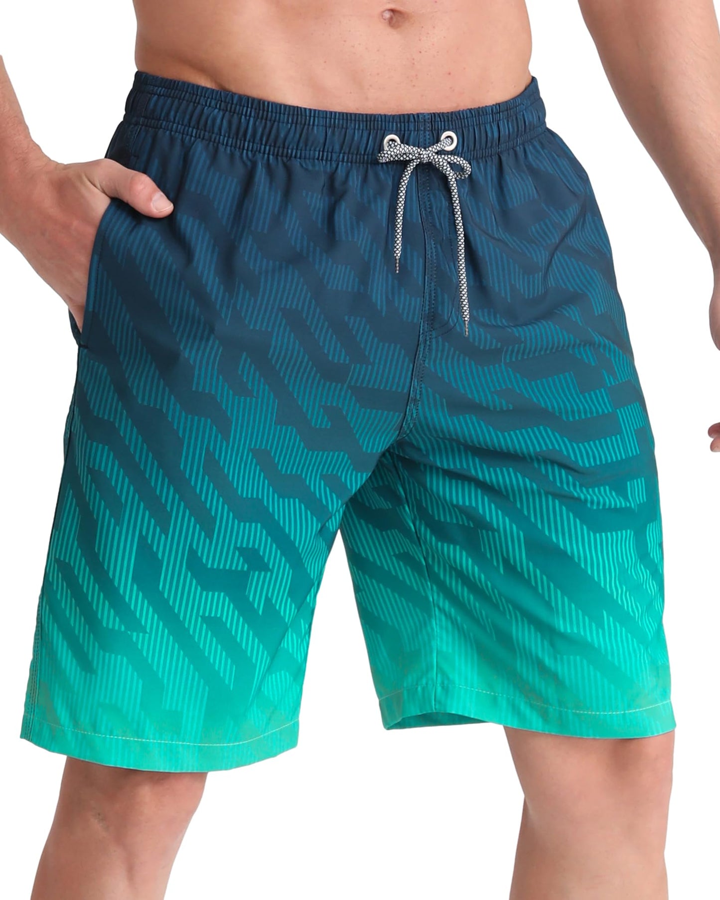 Men's Swim Trunks Quick Dry Swim Shorts 9" Inseam Bathing Suit with Mesh Lining
