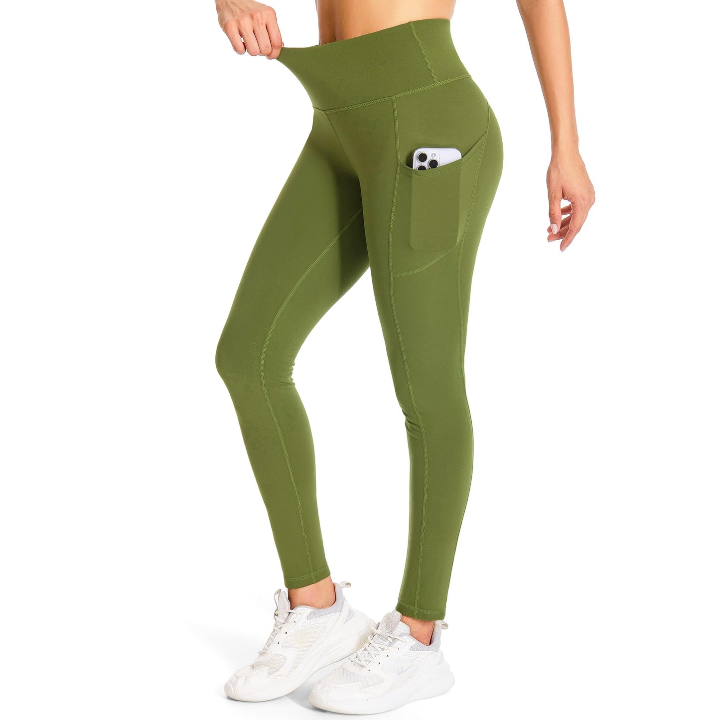 GymCope Leggings for Women with Tummy Control, 3 Pockets Yoga Pants, Non-See-Through Fabric for Yoga, Running, Gym