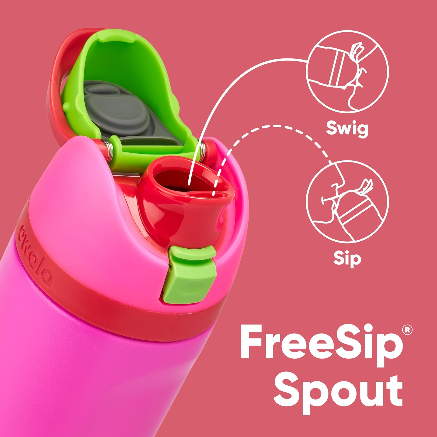 FreeSip Insulated Stainless Steel Water Bottle with Straw for Sports and Travel, BPA-Free, 24-oz, Shy Marshmallow