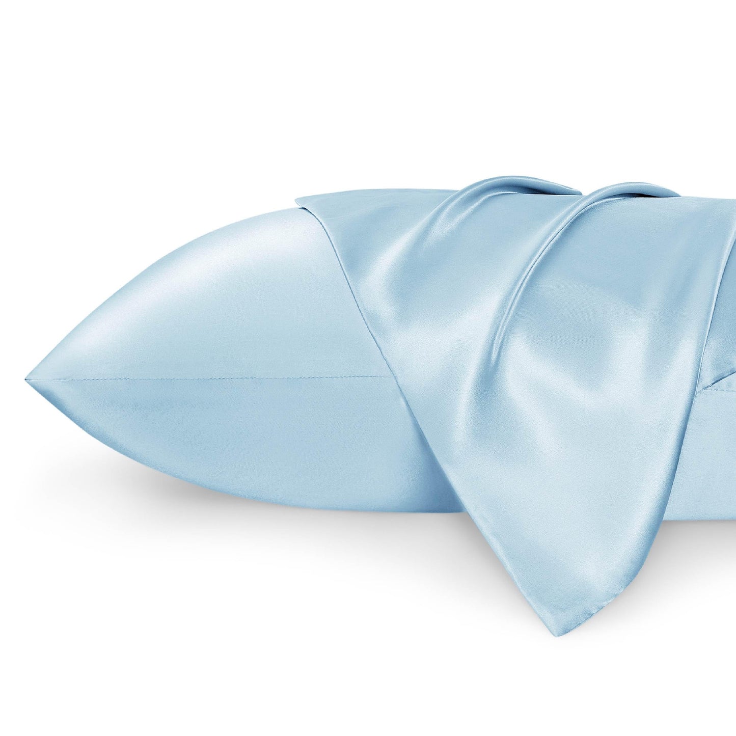 Bedsure Satin Pillow Case Queen Size 2 Pack - Similar to Silk Pillow Cases, Silky Pillowcase Covers for Hair and Skin with Envelope Closure, Gifts for Women Men, Grey, 20x30 Inches
