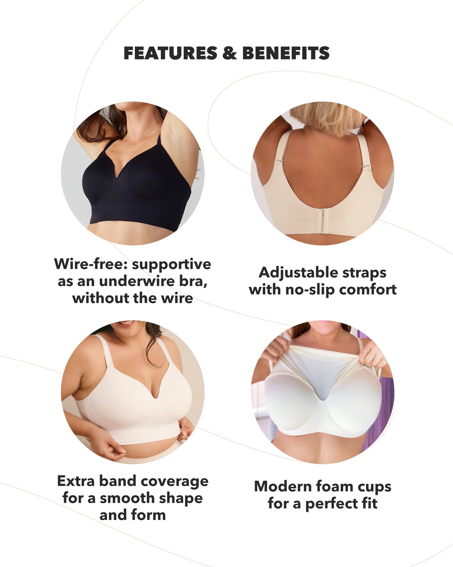 SHAPERMINT Supportive Comfort Wireless Bras for Women Full Support - Seamless Plus Size Bra, Bralette for Women Full Support
