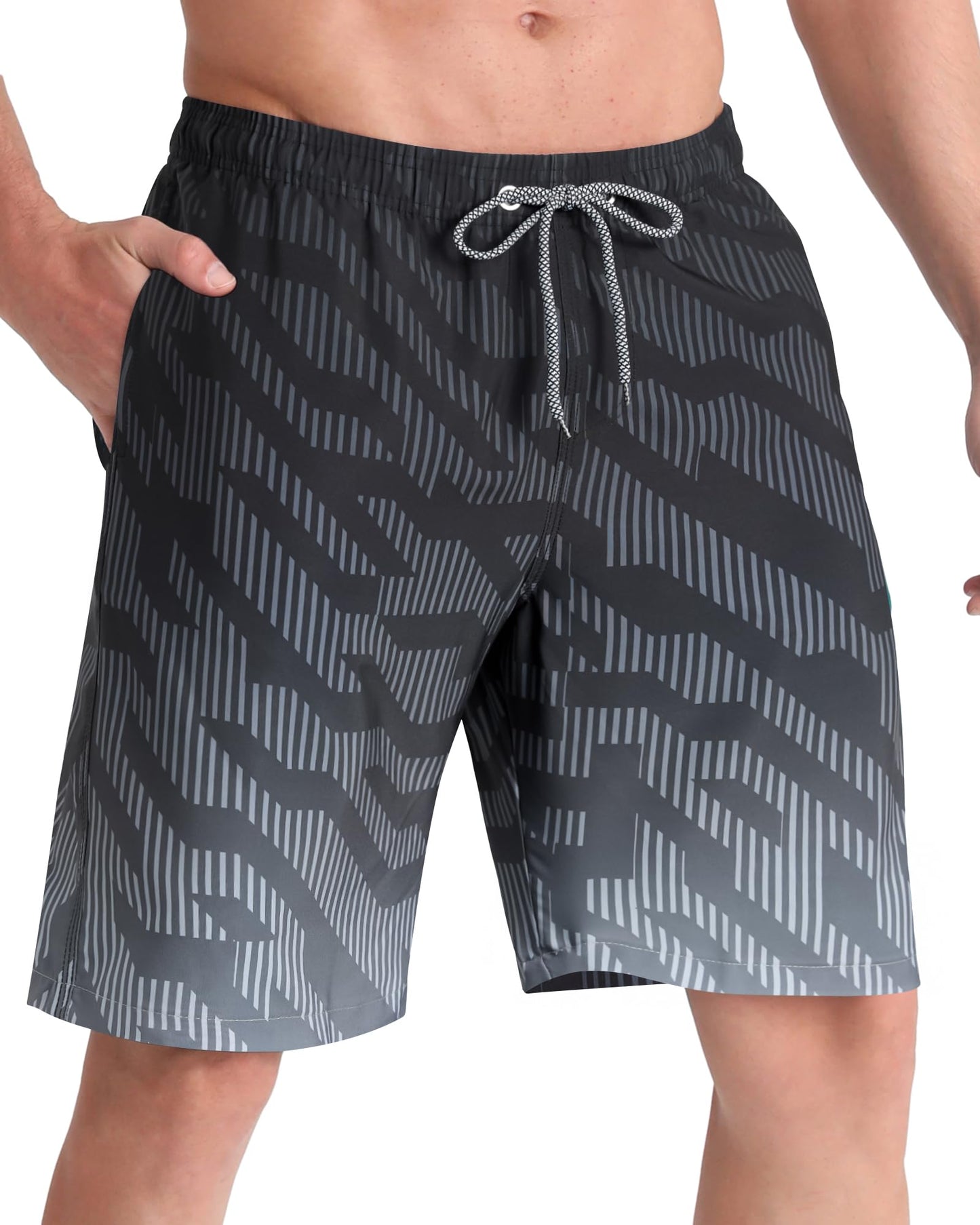 Men's Swim Trunks Quick Dry Swim Shorts 9" Inseam Bathing Suit with Mesh Lining