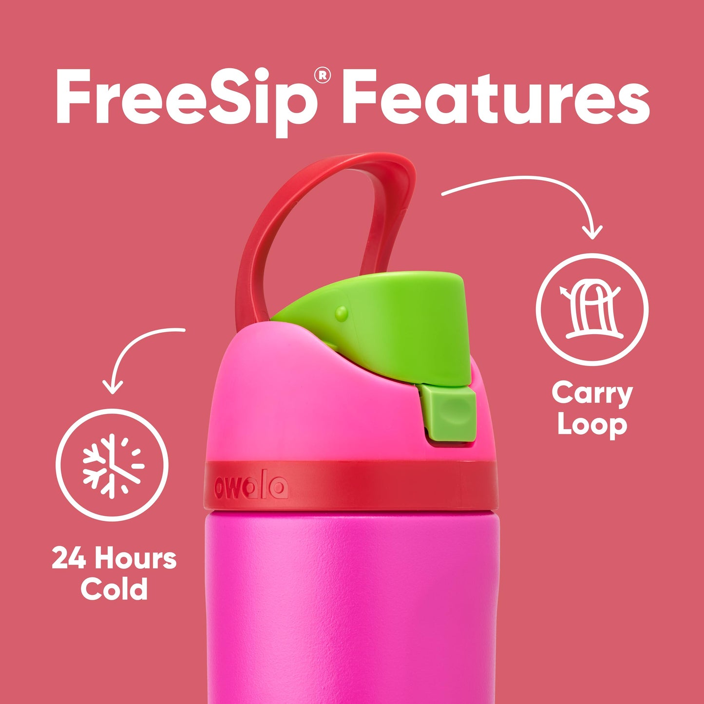 FreeSip Insulated Stainless Steel Water Bottle with Straw for Sports and Travel, BPA-Free, 24-oz, Shy Marshmallow