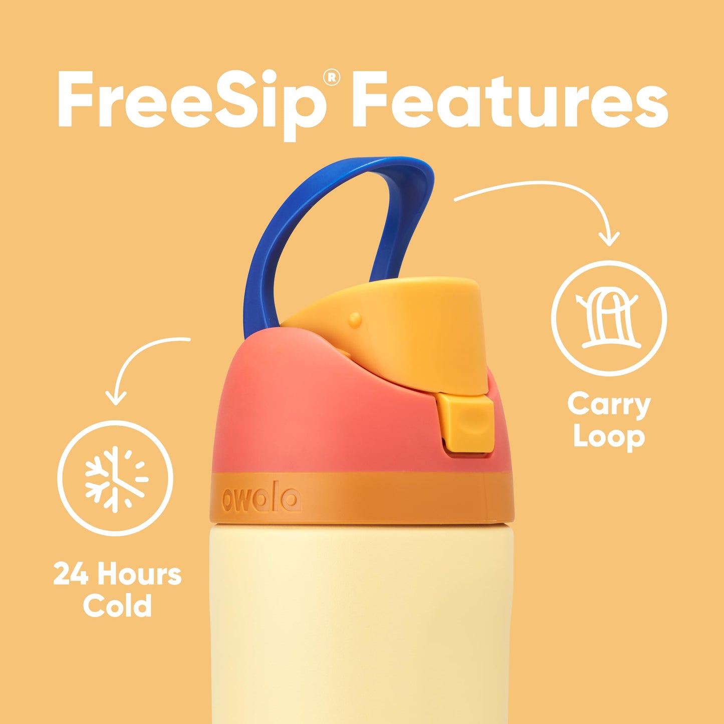FreeSip Insulated Stainless Steel Water Bottle with Straw for Sports and Travel, BPA-Free, 24-oz, Shy Marshmallow