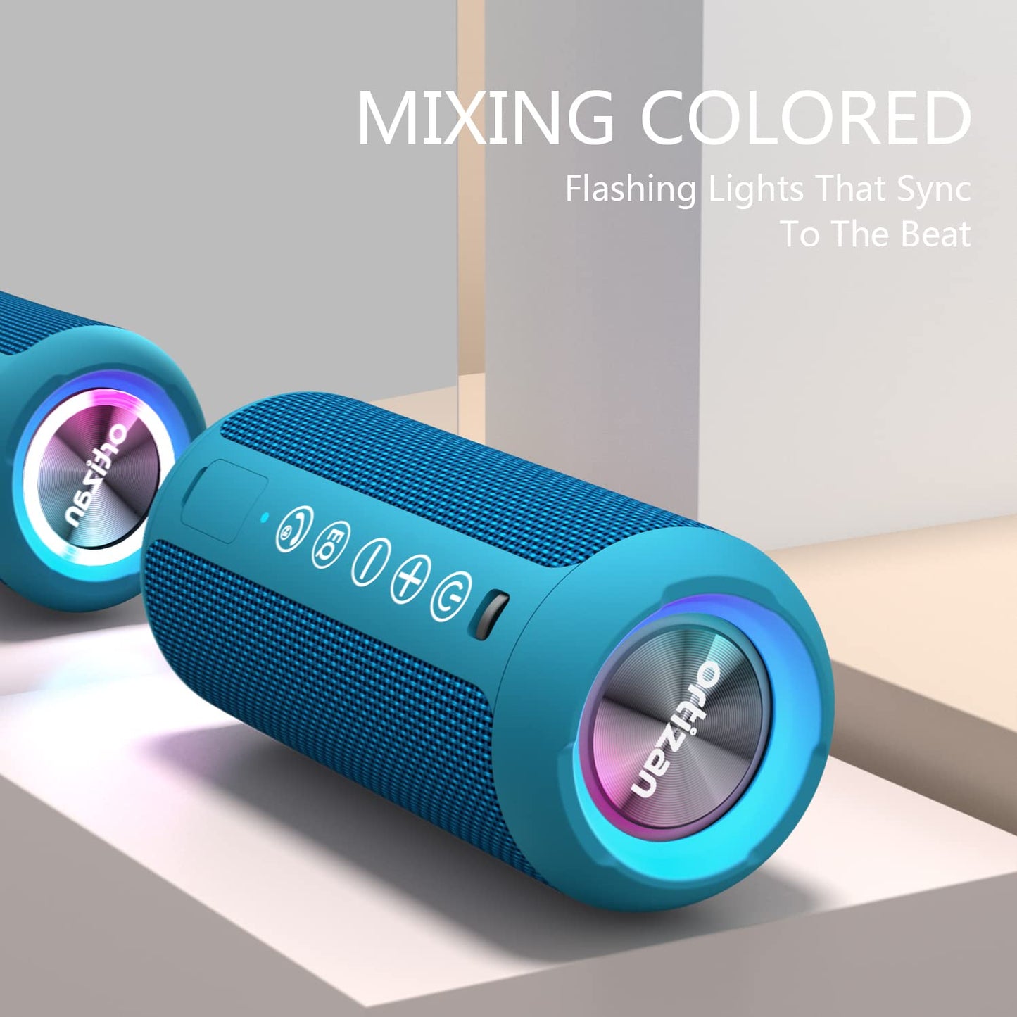 Ortizan Portable Bluetooth Speaker, IPX7 Waterproof Wireless Speaker with 24W Loud Stereo Sound, Outdoor Speakers with Bluetooth 5.0, 30H Playtime,66ft Bluetooth Range, Dual Pairing for Home