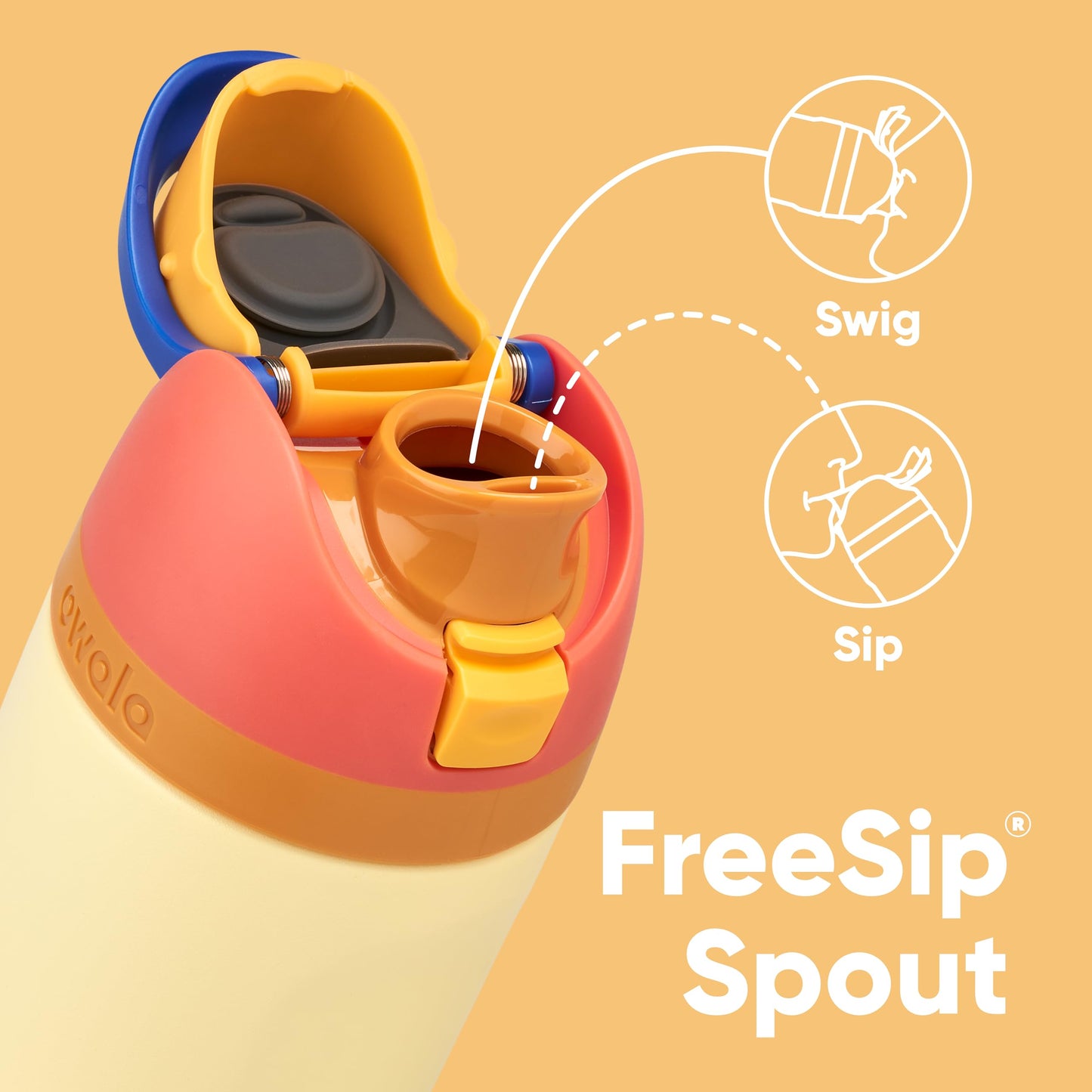 FreeSip Insulated Stainless Steel Water Bottle with Straw for Sports and Travel, BPA-Free, 24-oz, Shy Marshmallow