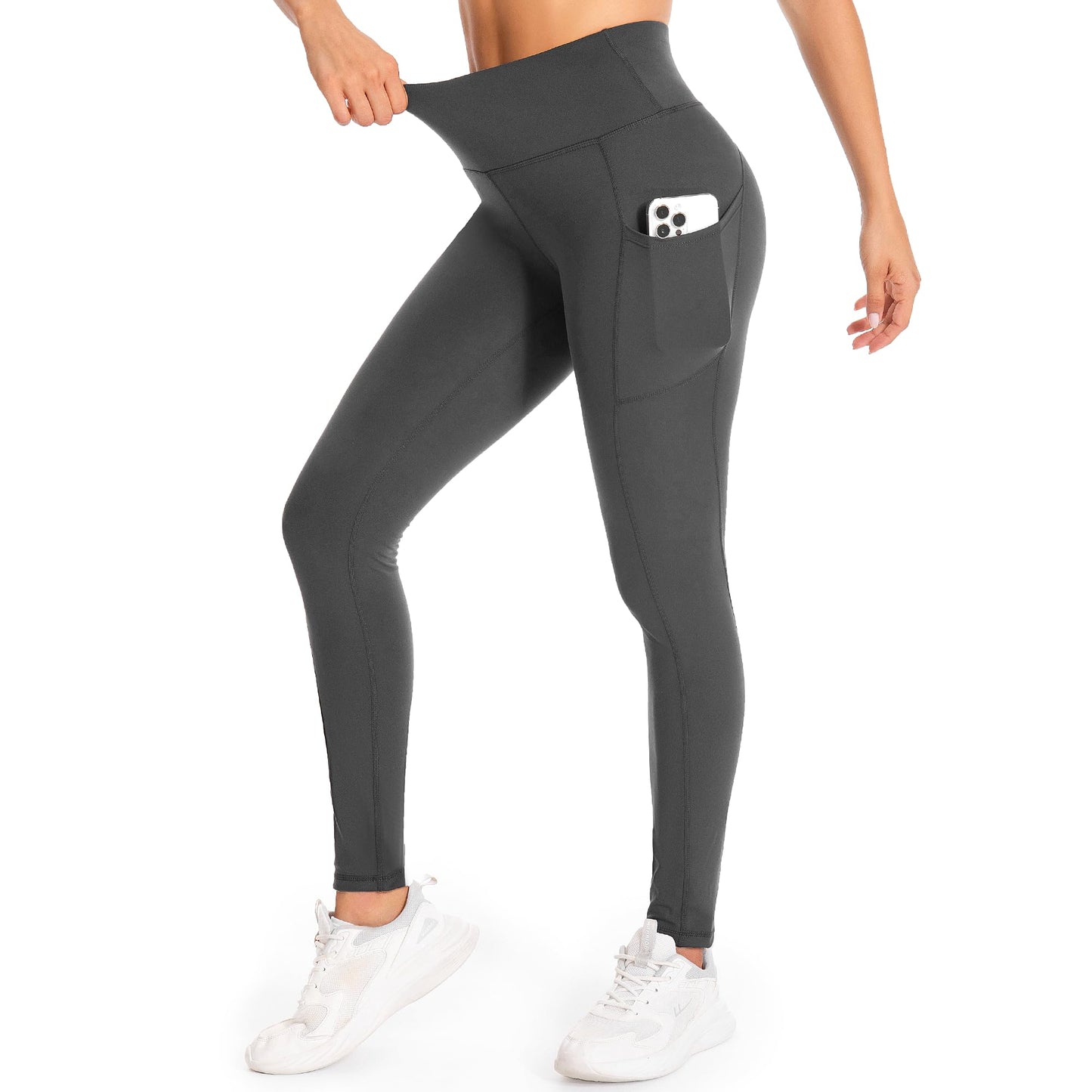 GymCope Leggings for Women with Tummy Control, 3 Pockets Yoga Pants, Non-See-Through Fabric for Yoga, Running, Gym