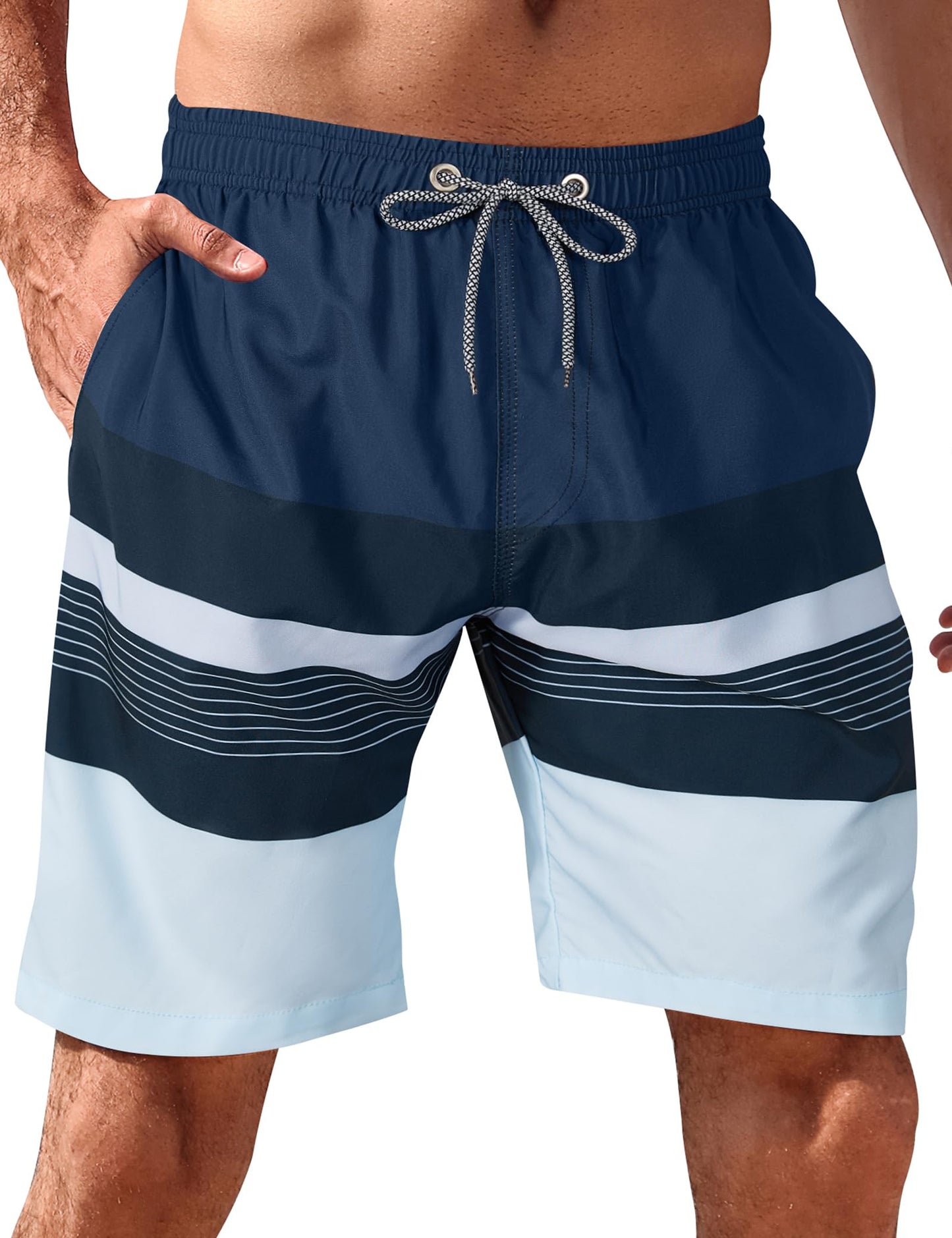 Men's Swim Trunks Quick Dry Swim Shorts 9" Inseam Bathing Suit with Mesh Lining