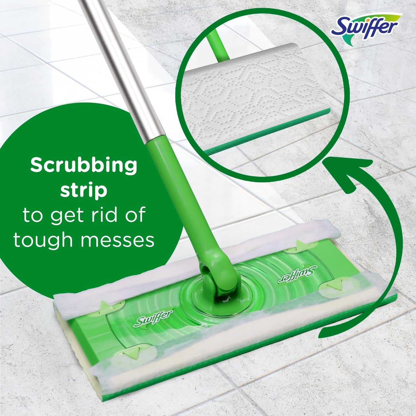 Swiffer Sweep + Mop, Broom & Mop Alternative, Dry & Wet Floor Cleaner for Dirt, Dust, Hair, All Purpose Cleaning Tool for Home, Bathroom, Kitchen, Set Includes 1 Sweeper, 14 Dry Pads, 5 Wet Pads Fresh