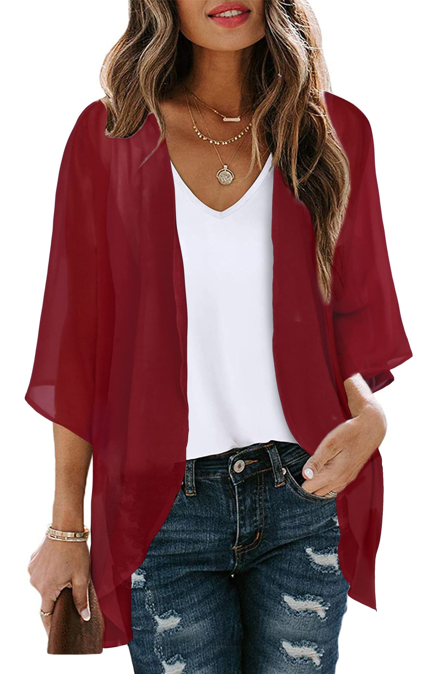 CHICALLURE Womens Summer Tops Kimono Cardigan Floral Beach Cover up Casual Jackets Shirts