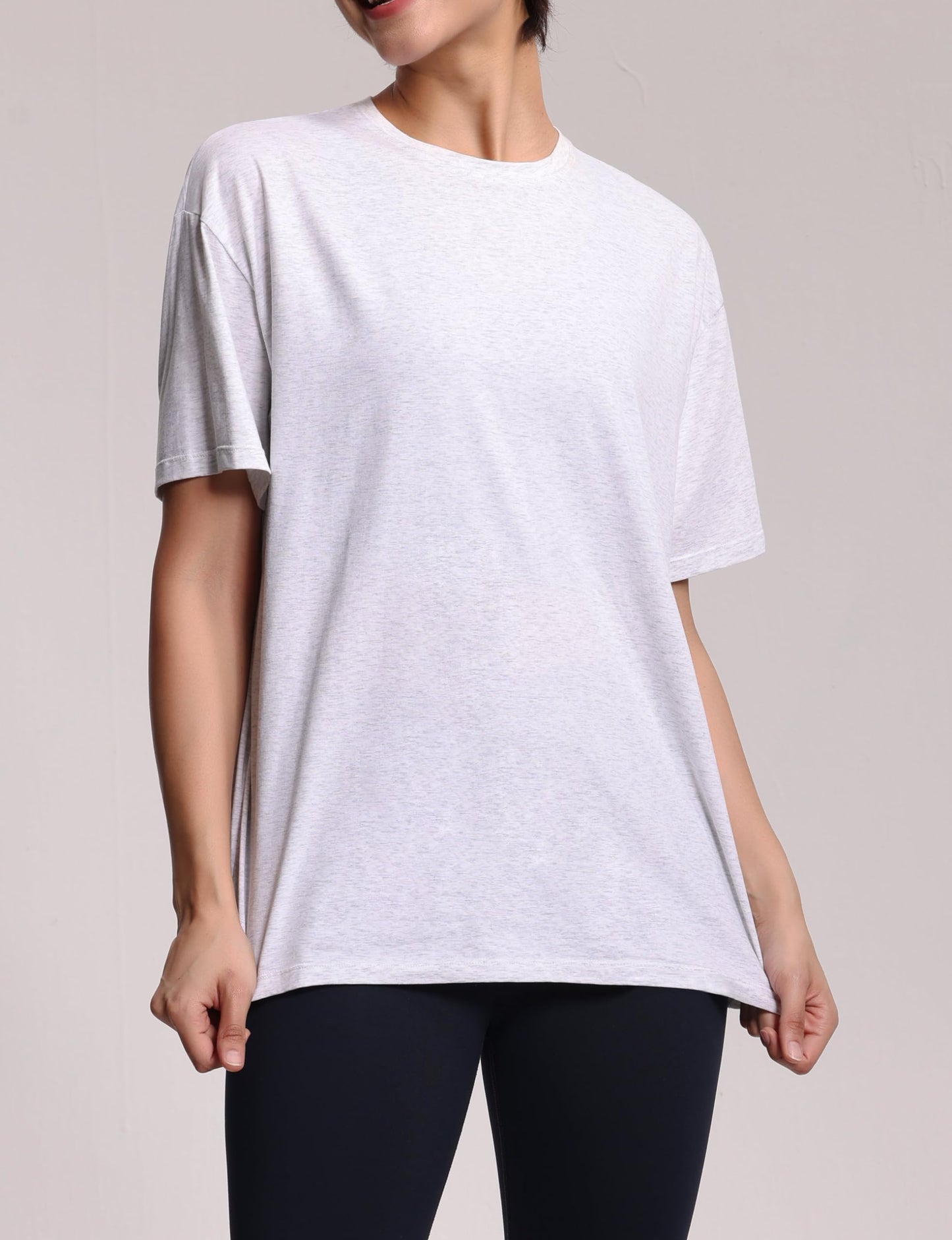 THE GYM PEOPLE Women's Casual Oversized T-Shirts Summer Crewneck Short Sleeve Workout Basic Tee Tops