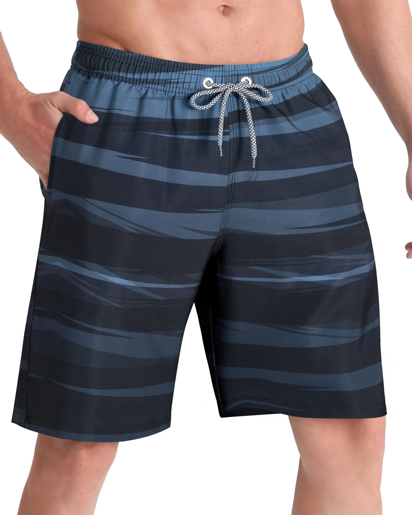 Men's Swim Trunks Quick Dry Swim Shorts 9" Inseam Bathing Suit with Mesh Lining