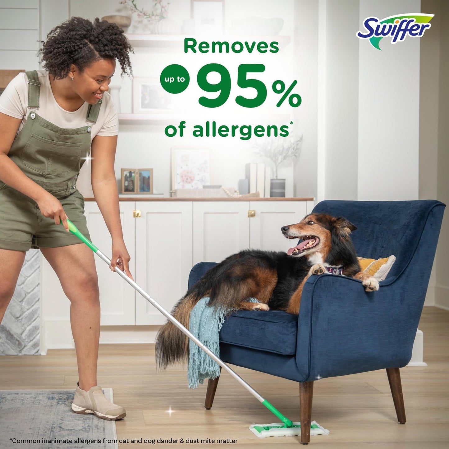 Swiffer Sweep + Mop, Broom & Mop Alternative, Dry & Wet Floor Cleaner for Dirt, Dust, Hair, All Purpose Cleaning Tool for Home, Bathroom, Kitchen, Set Includes 1 Sweeper, 14 Dry Pads, 5 Wet Pads Fresh