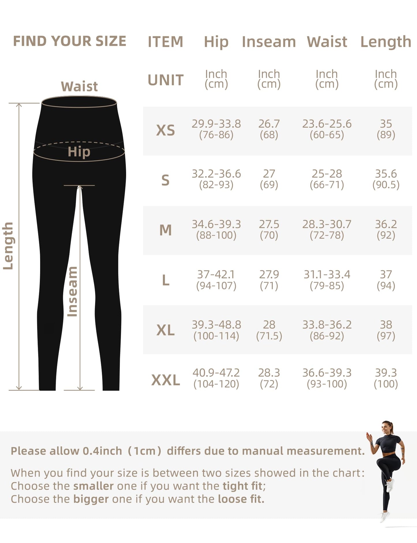 GymCope Leggings for Women with Tummy Control, 3 Pockets Yoga Pants, Non-See-Through Fabric for Yoga, Running, Gym