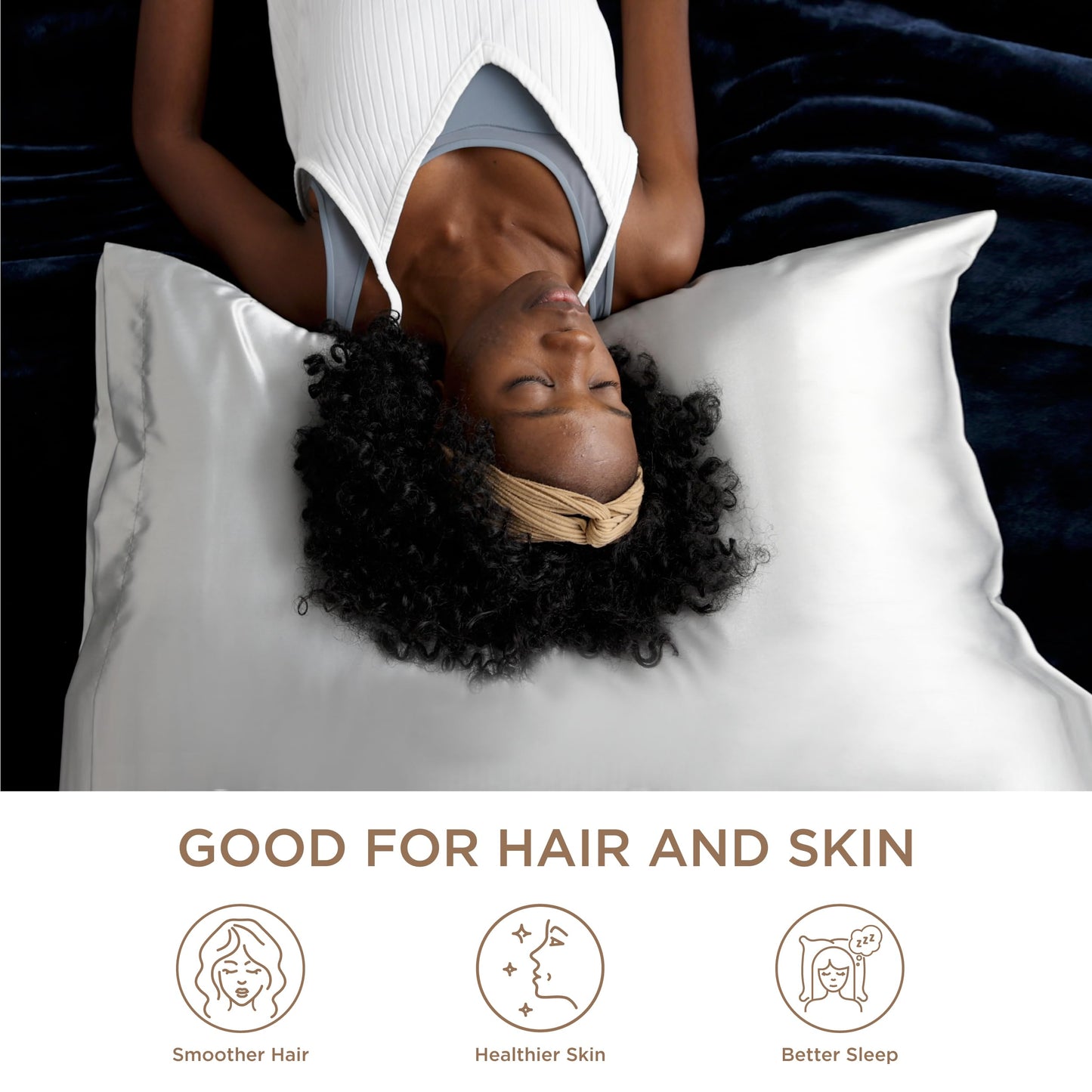 Bedsure Satin Pillow Case Queen Size 2 Pack - Similar to Silk Pillow Cases, Silky Pillowcase Covers for Hair and Skin with Envelope Closure, Gifts for Women Men, Grey, 20x30 Inches