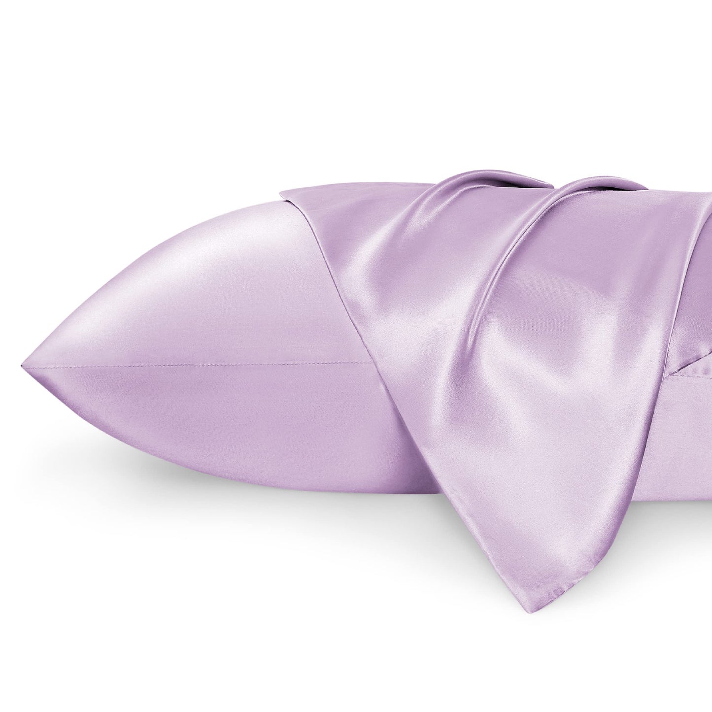 Bedsure Satin Pillow Case Queen Size 2 Pack - Similar to Silk Pillow Cases, Silky Pillowcase Covers for Hair and Skin with Envelope Closure, Gifts for Women Men, Grey, 20x30 Inches