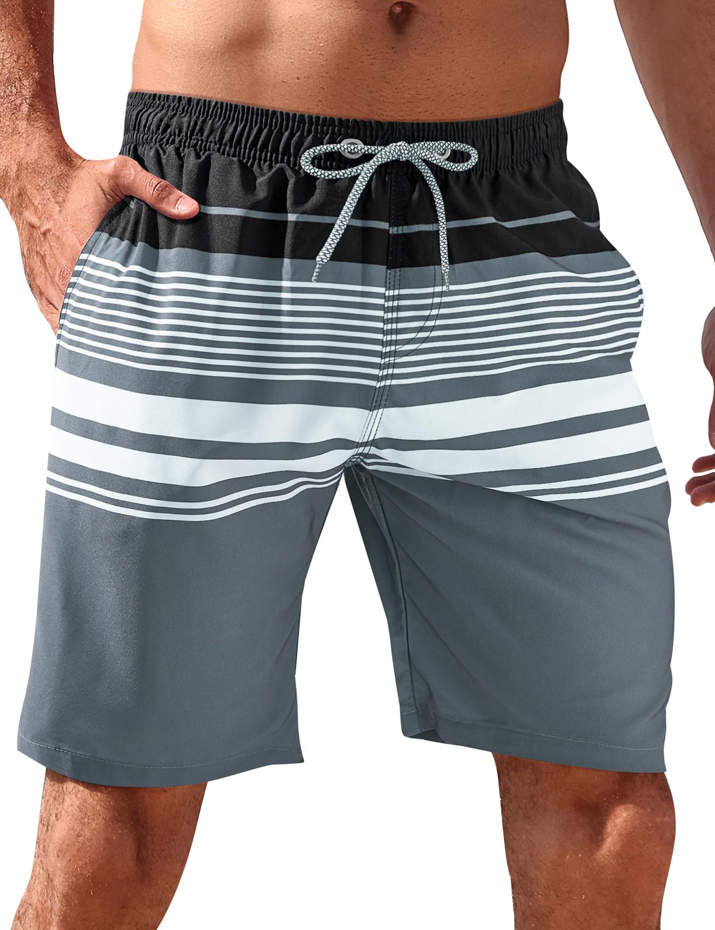 Men's Swim Trunks Quick Dry Swim Shorts 9" Inseam Bathing Suit with Mesh Lining
