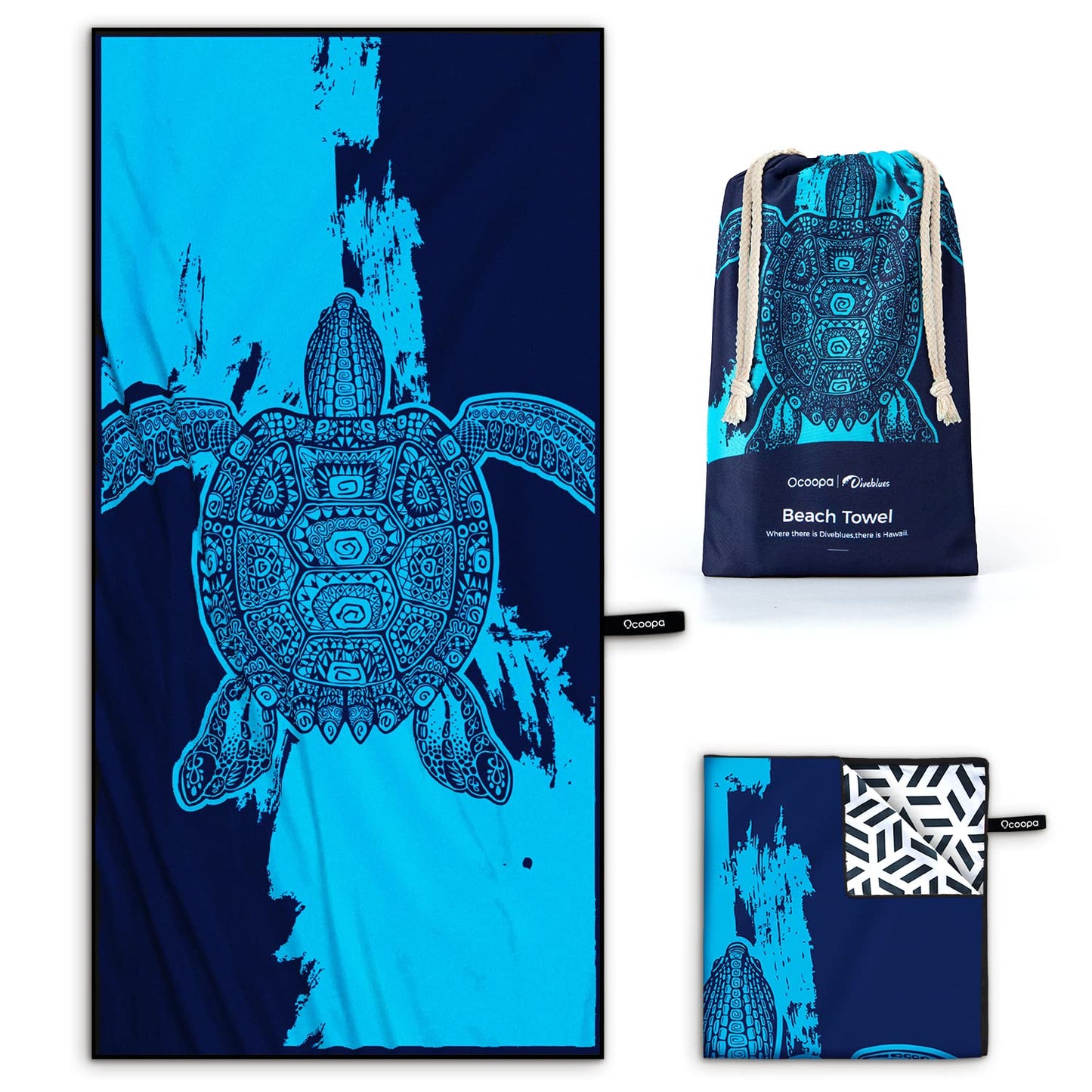 OCOOPA Microfiber Beach Towel Sand Free, Extra Large 71''X32'' Oversized Towels, Lightweight Compact Quick Dry Absorbent Pool Towel for Bath,Camping,Swimming,Travel Accessories