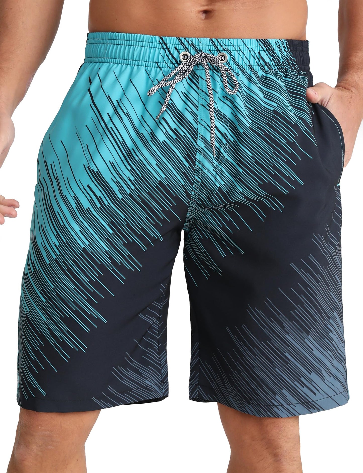 Men's Swim Trunks Quick Dry Swim Shorts 9" Inseam Bathing Suit with Mesh Lining