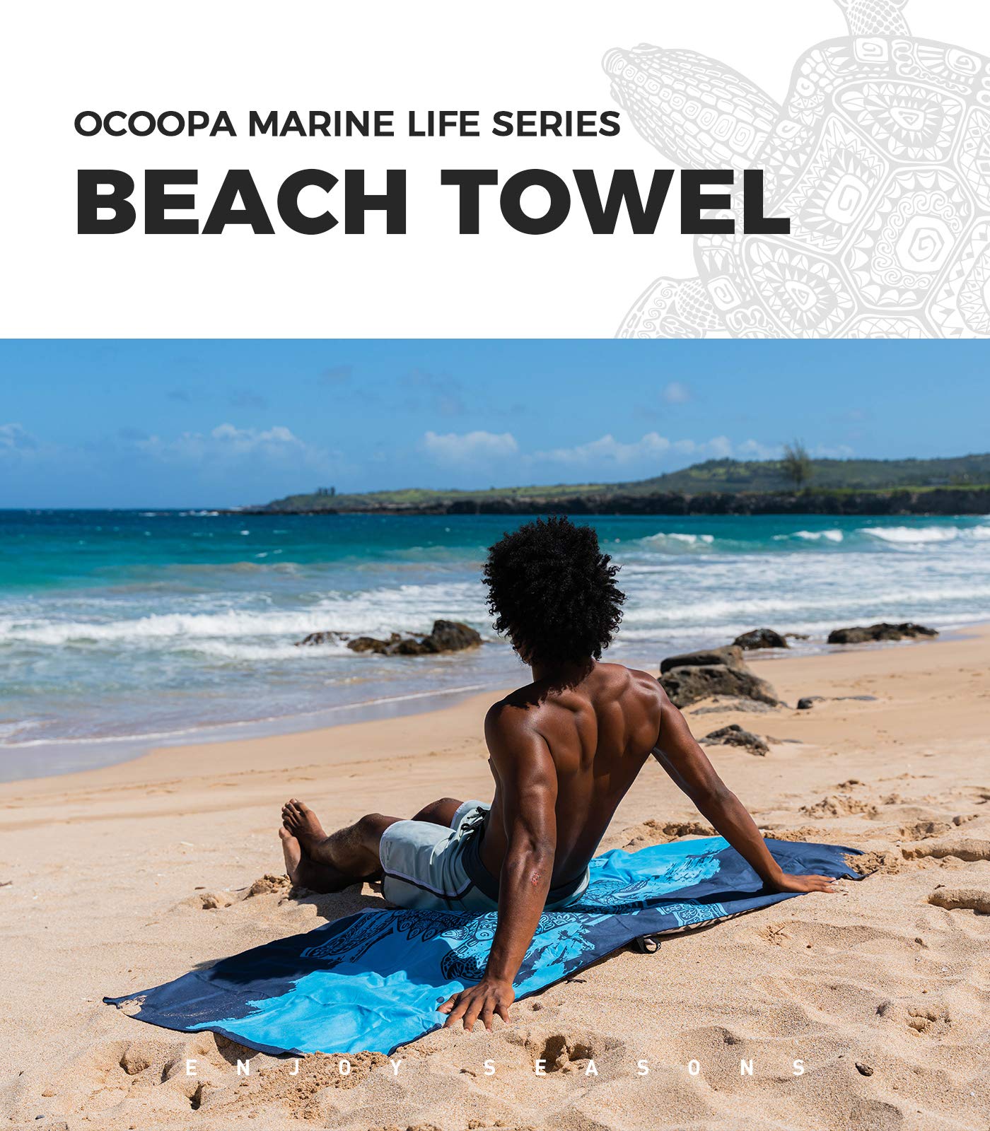 OCOOPA Microfiber Beach Towel Sand Free, Extra Large 71''X32'' Oversized Towels, Lightweight Compact Quick Dry Absorbent Pool Towel for Bath,Camping,Swimming,Travel Accessories