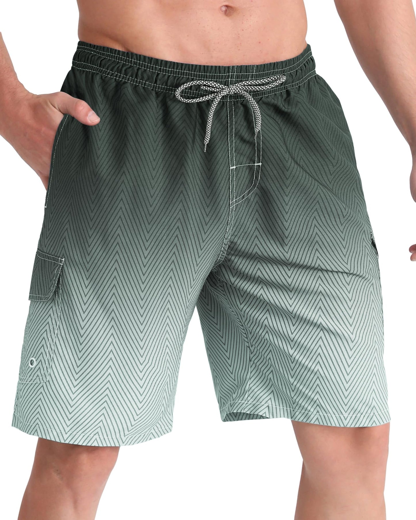 Men's Swim Trunks Quick Dry Swim Shorts 9" Inseam Bathing Suit with Mesh Lining