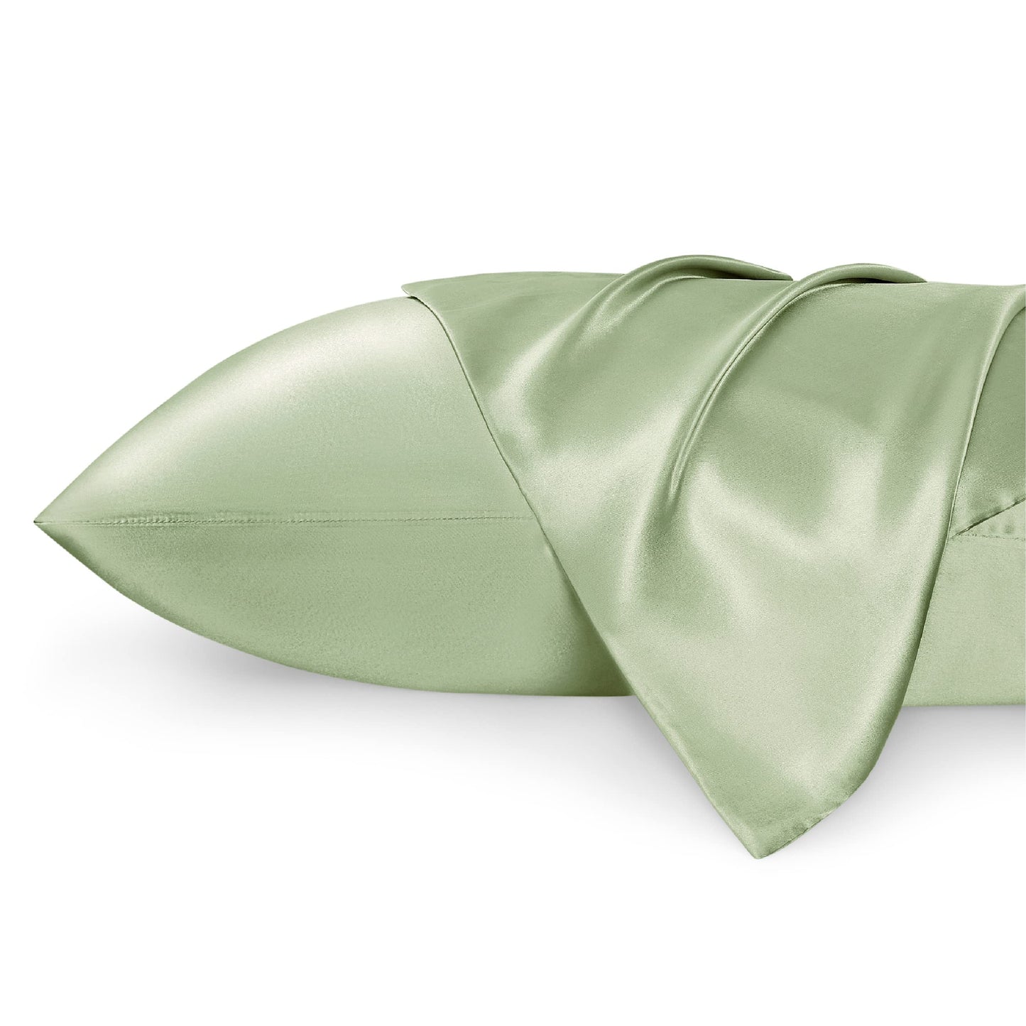 Bedsure Satin Pillow Case Queen Size 2 Pack - Similar to Silk Pillow Cases, Silky Pillowcase Covers for Hair and Skin with Envelope Closure, Gifts for Women Men, Grey, 20x30 Inches