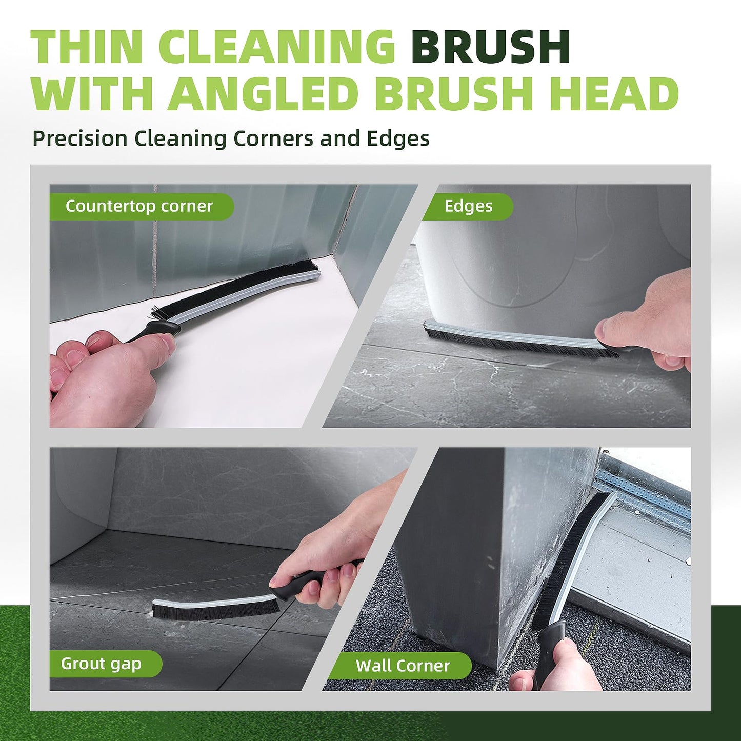 KMOSENIA Cleaning Brush - Hard Bristle Crevice Cleaning Brush for Tight Spaces, Gap Scrub Brush, Bathroom Grout Brush, Thin Cleaning Brushes for Household Use, Home Kitchen Toilet Cleaning Supplies